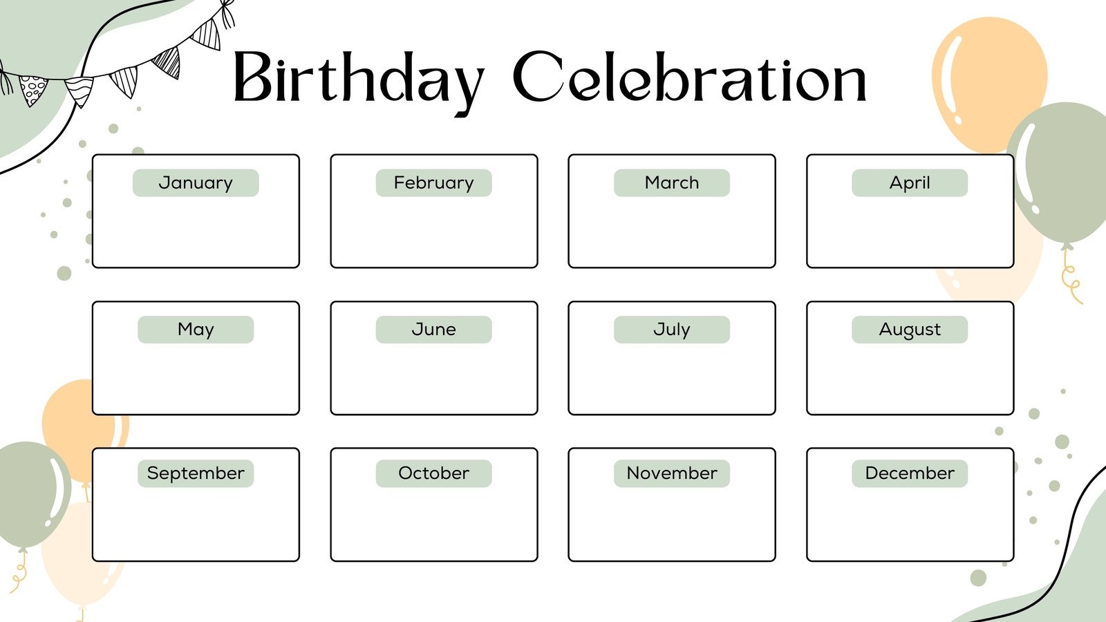 Free Printable Customizable Birthday Calendar Templates Canva