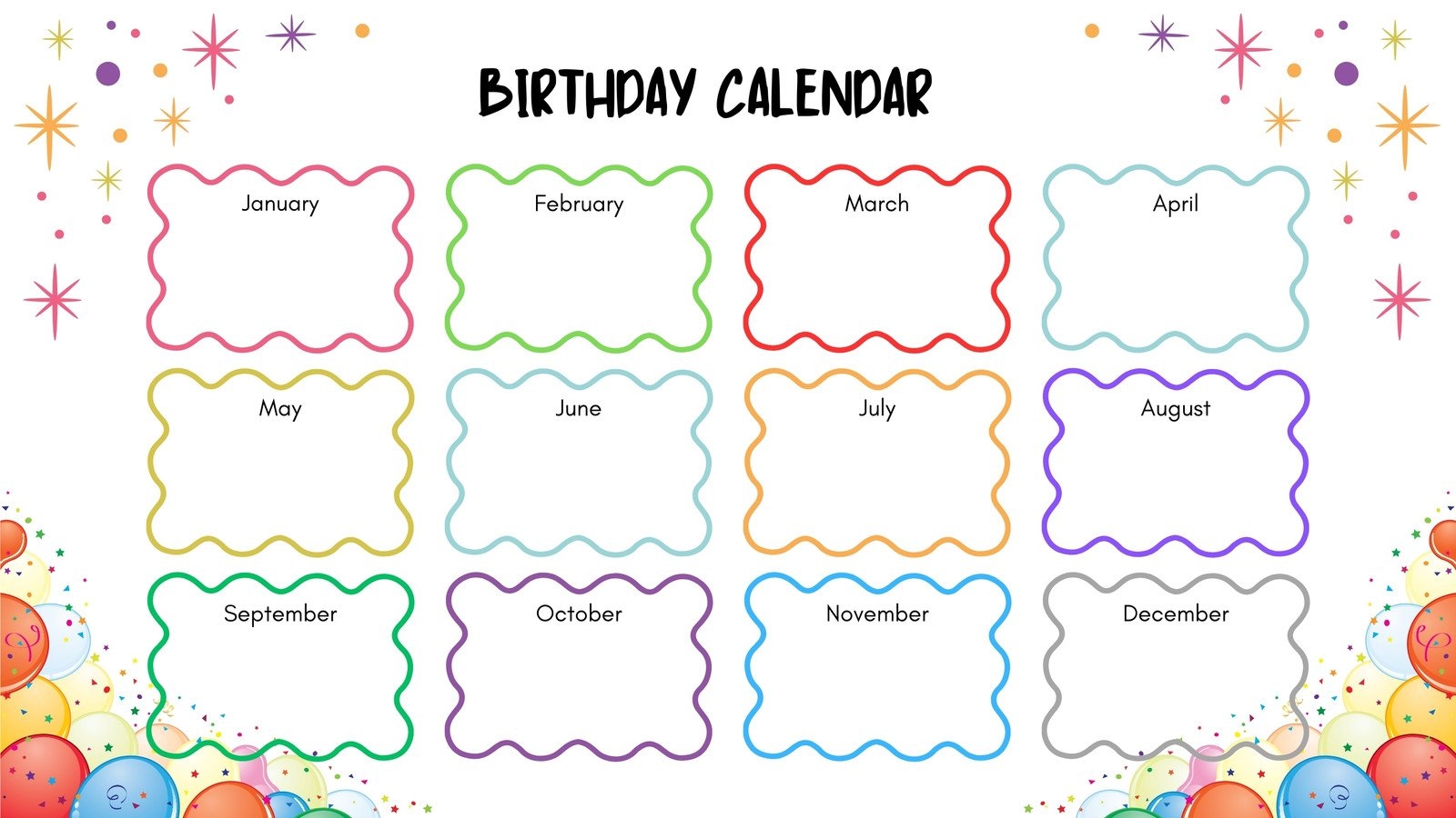 Birthday List Template Pdf