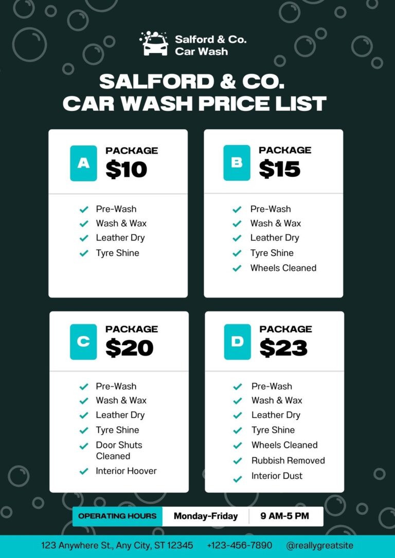 Free Printable Customizable Car Wash Flyer Templates Canva