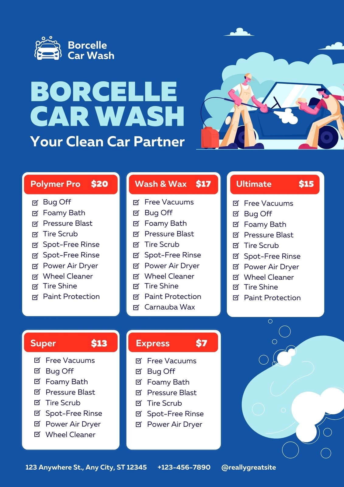 Free Printable Customizable Car Wash Flyer Templates Canva