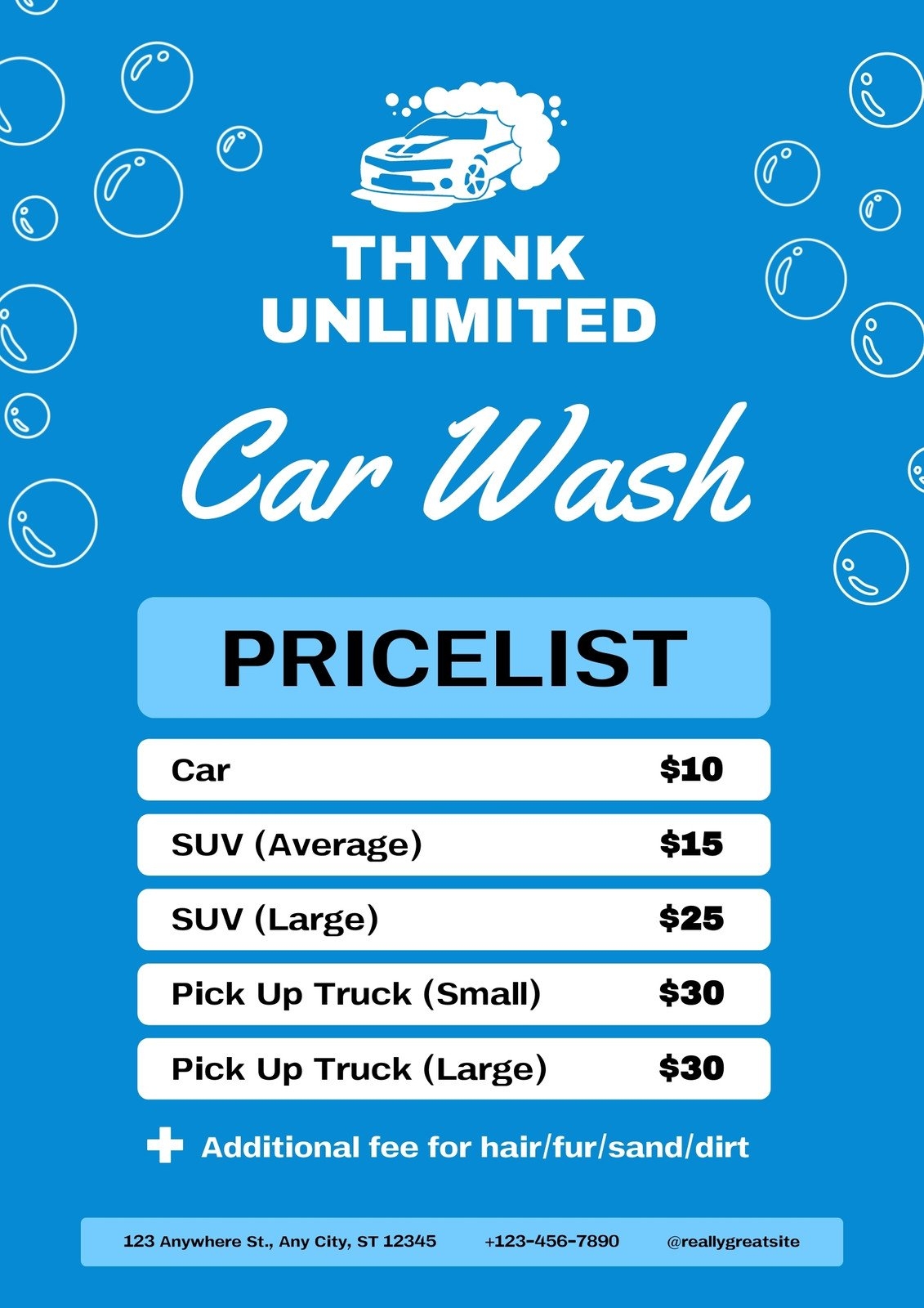 Free Printable Customizable Car Wash Flyer Templates Canva