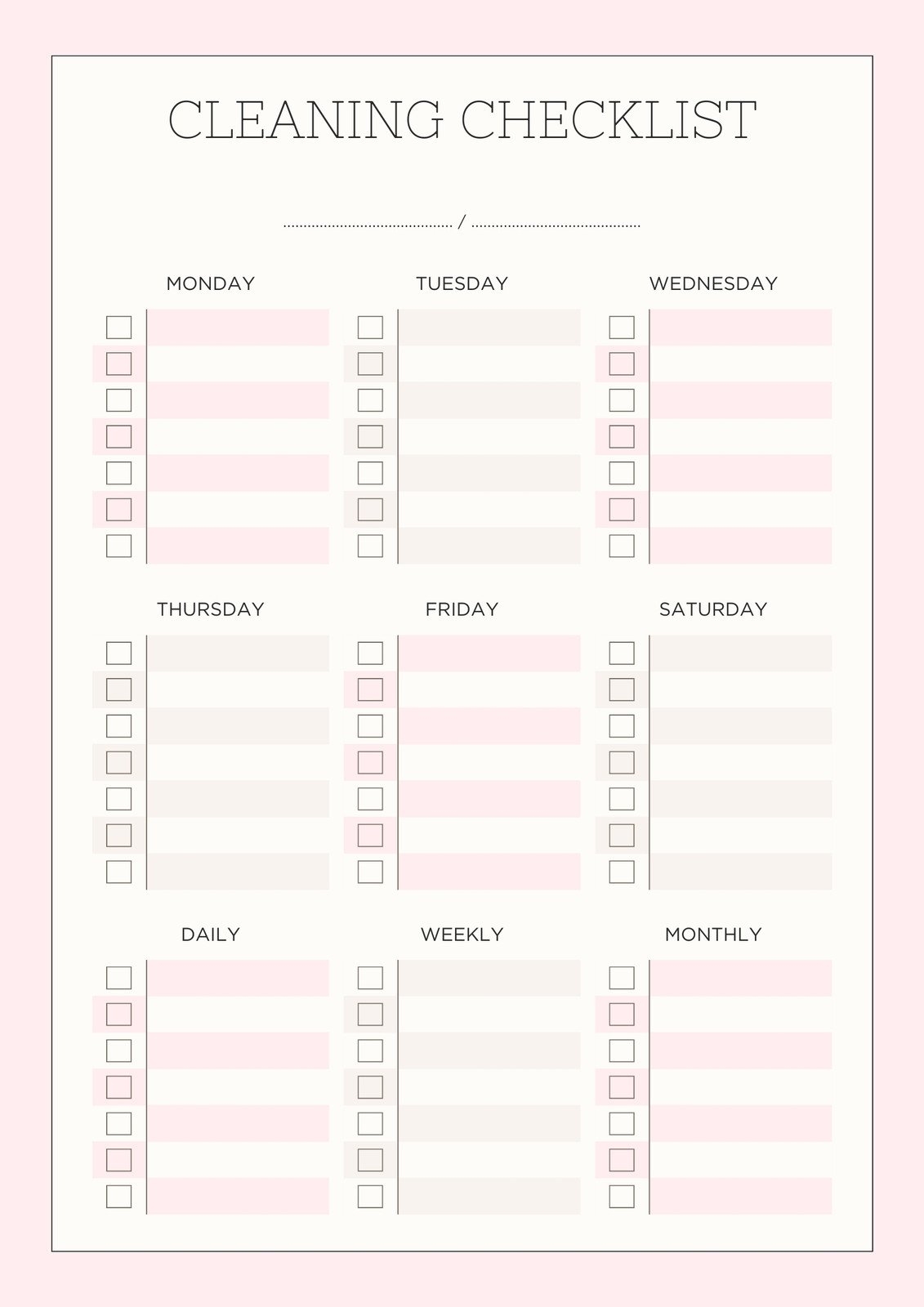 Free Printable Editable Daily Checklist Templates Canva