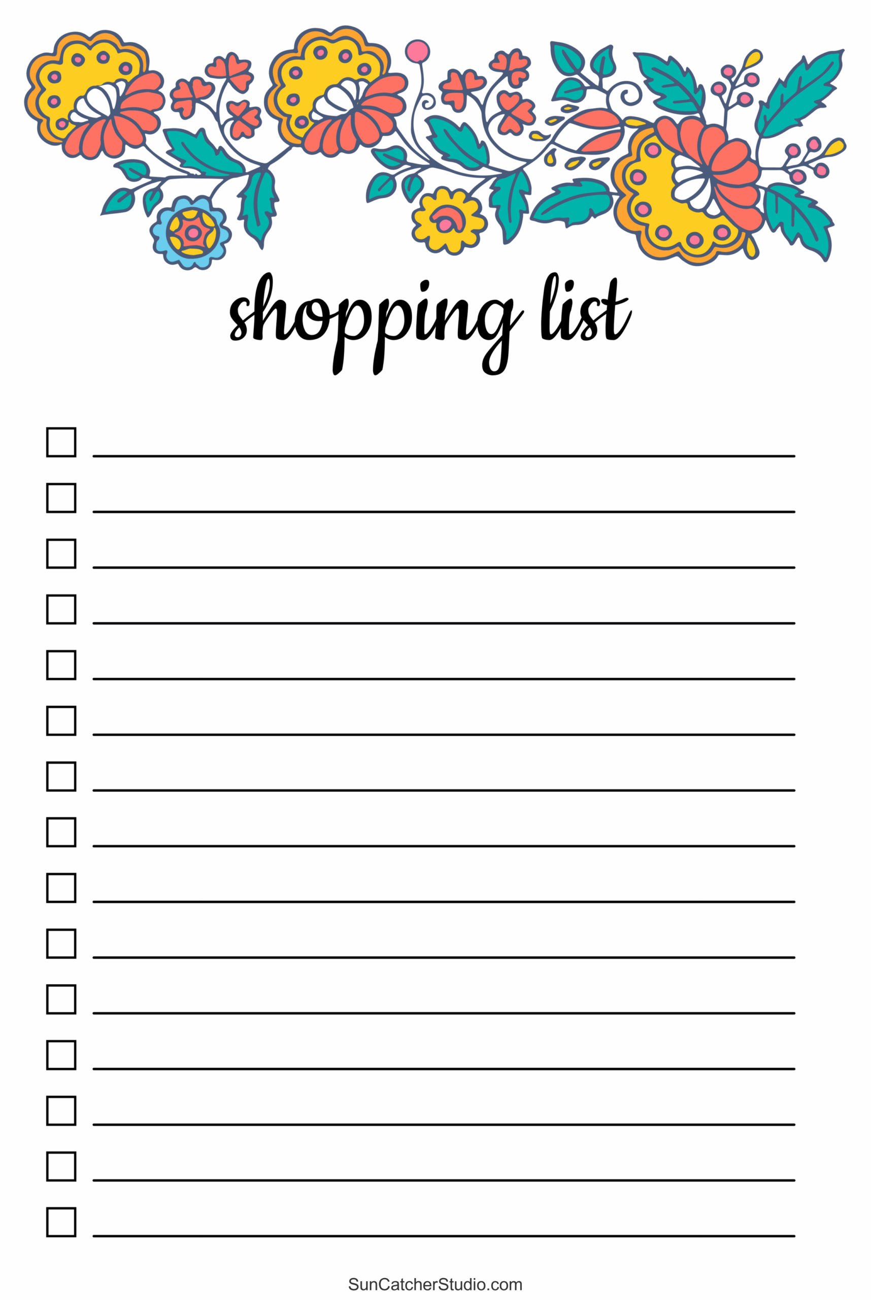 Free Printable Grocery List Templates PDF Shopping Lists Free 