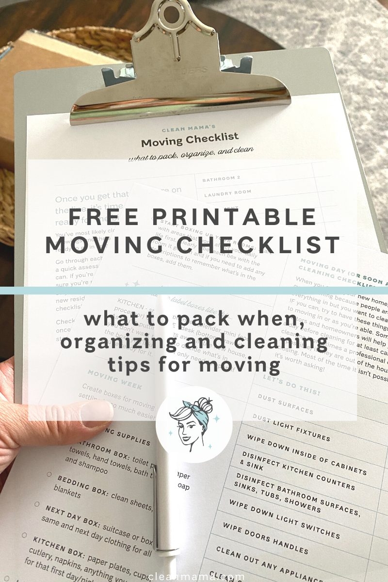 Free Printable Moving Checklist Clean Mama Free Printable Moving Checklist Clean Mama