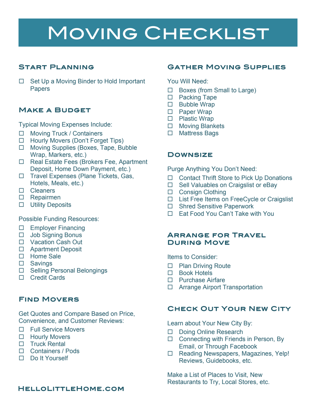 Free printable moving checklist pdf Worksheets Library Free printable moving checklist pdf Worksheets Library