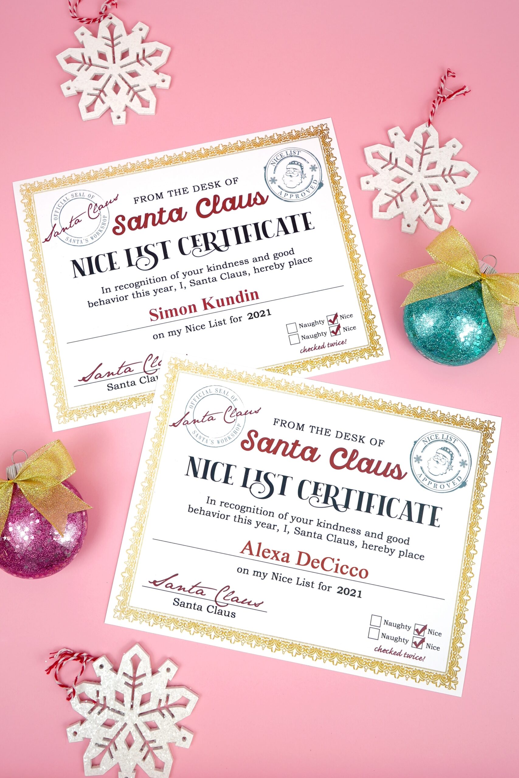 Naughty Nice List Template