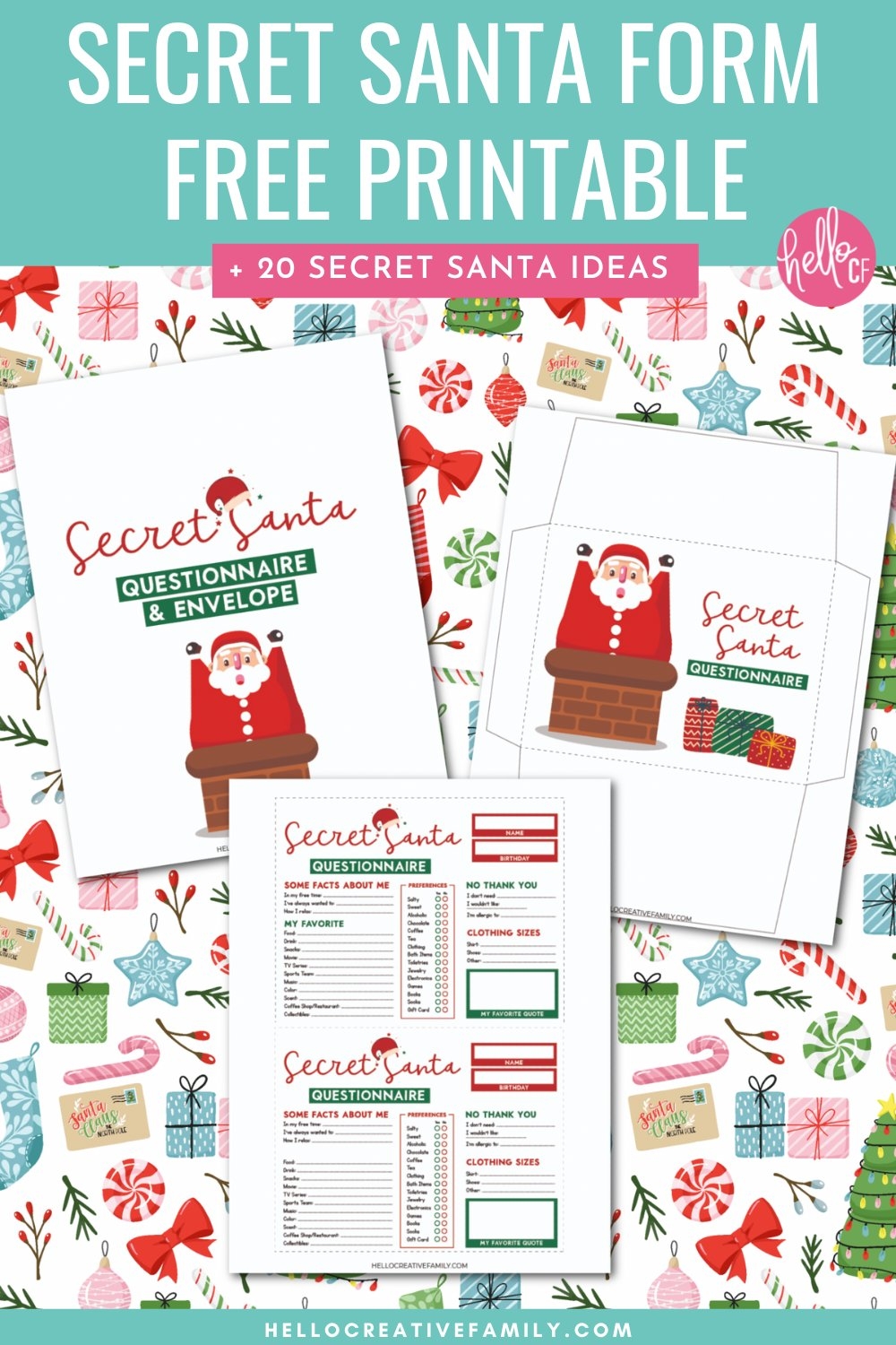 Free Printable Secret Santa Form 20 Secret Santa Gift Ideas