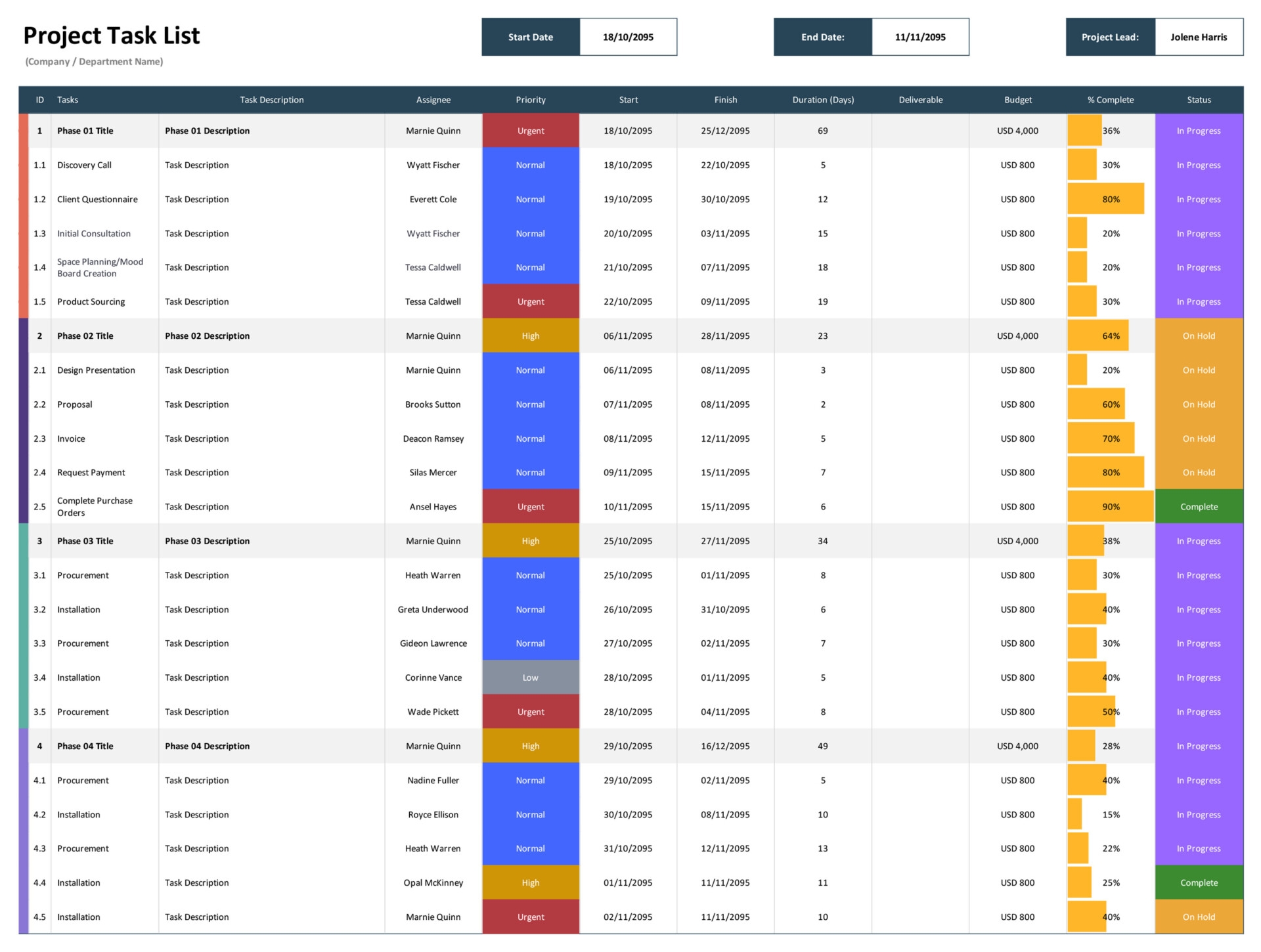 Free Project Task List Template Excel Google Sheets Highfile Free Project Task List Template Excel Google Sheets Highfile