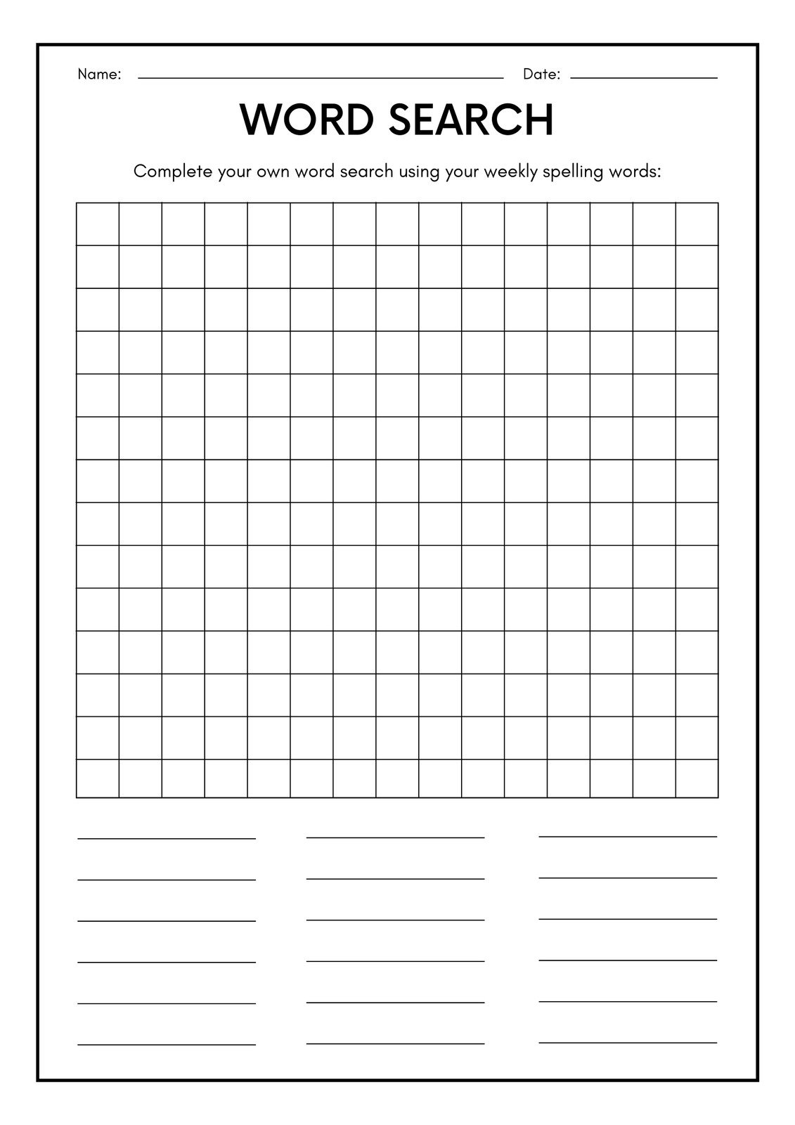 Free Spelling Worksheet Templates To Edit And Print Canva