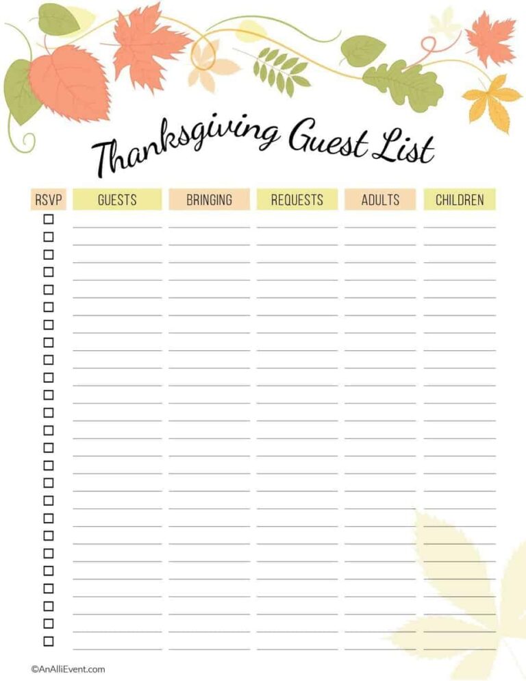 FREE Thanksgiving Planner Printable An Alli Event