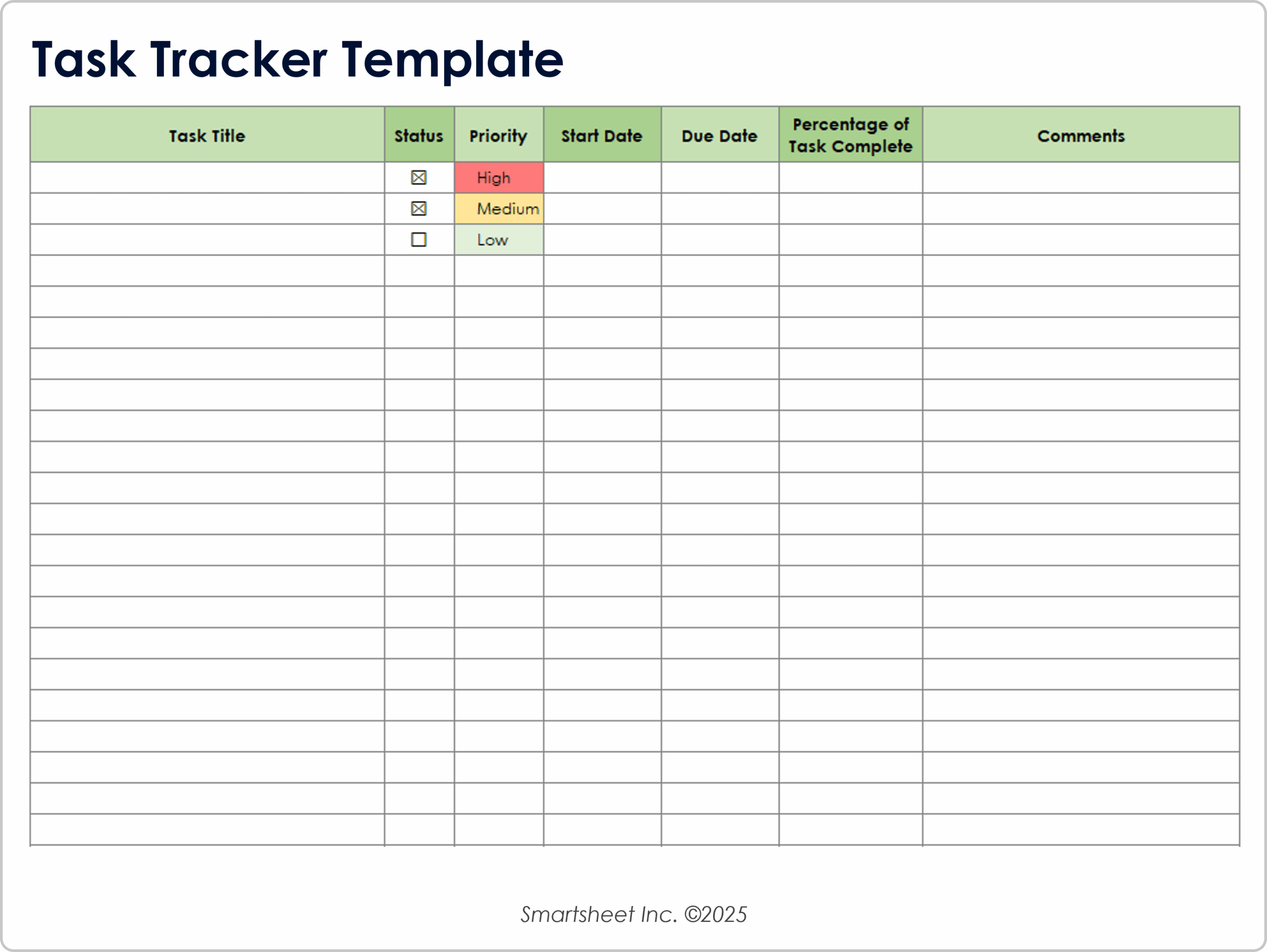 Free To Do Lists U0026 Task Tracker Templates