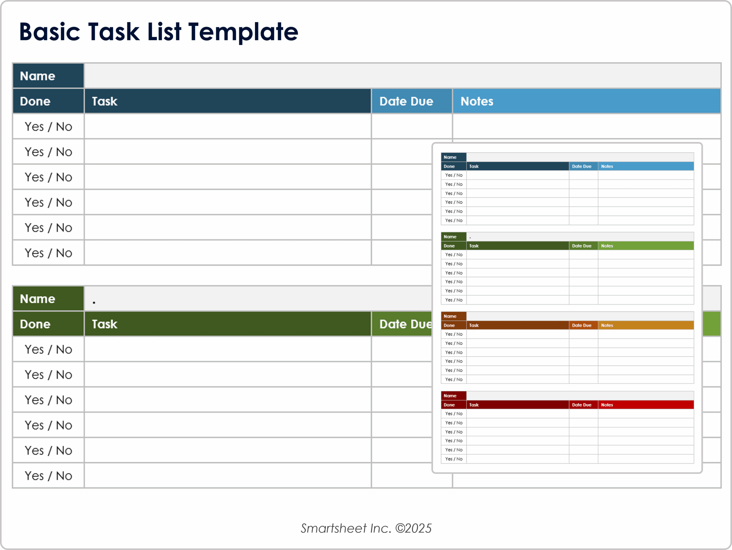 List Of Templates