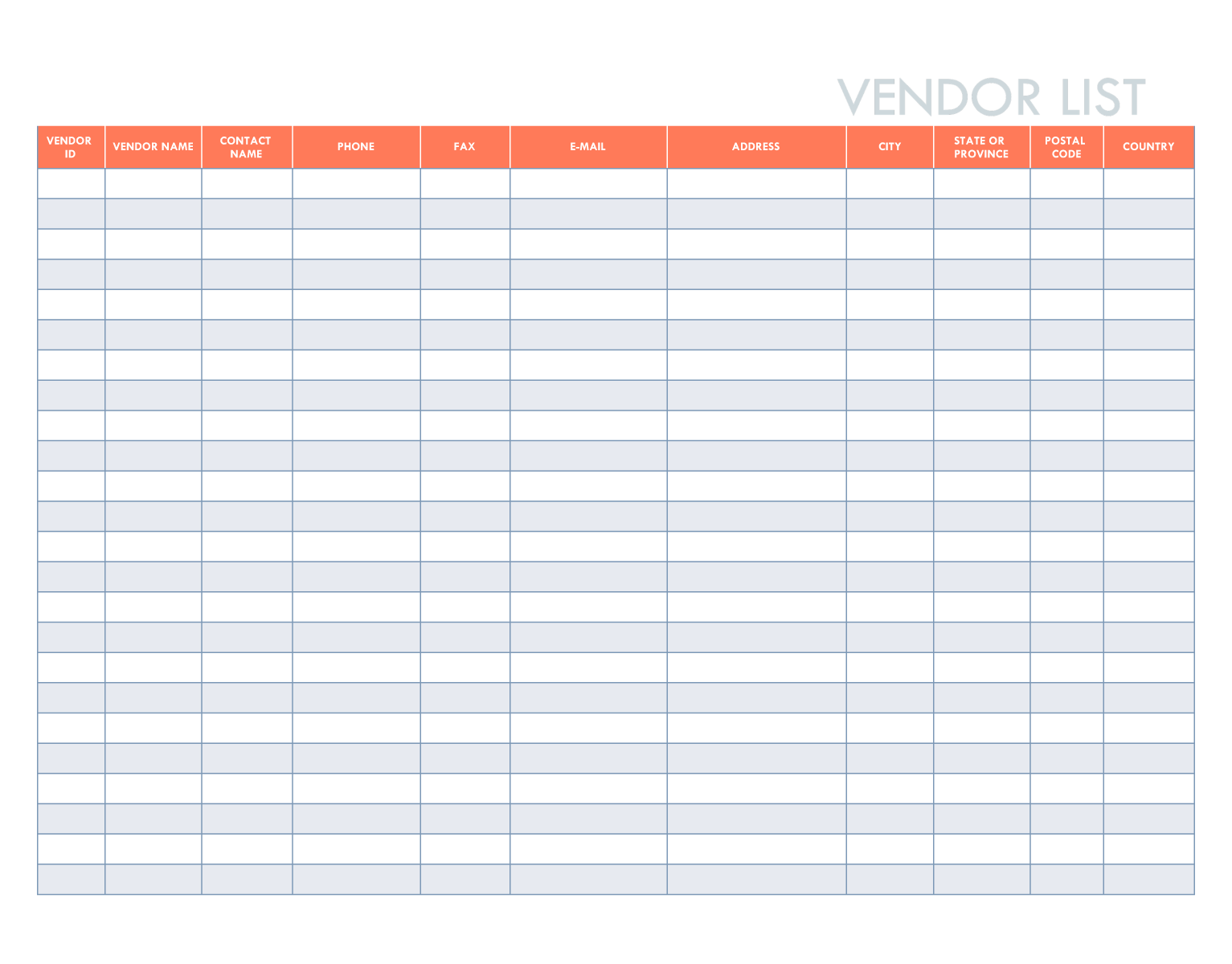 Free Vendor List Template For Excel Google Sheets HubSpot Free Vendor List Template For Excel Google Sheets HubSpot