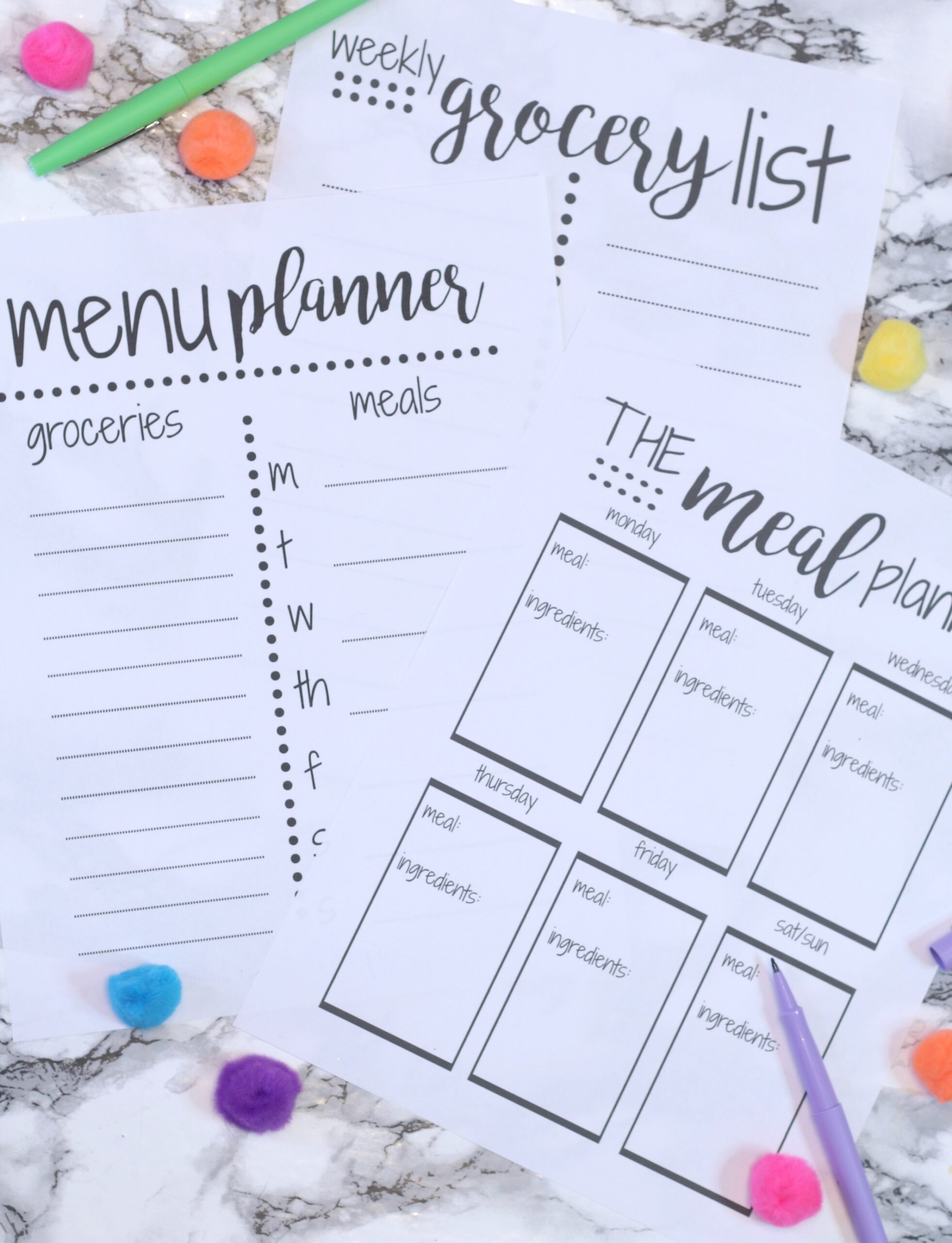 Shopping List And Meal Planner Template