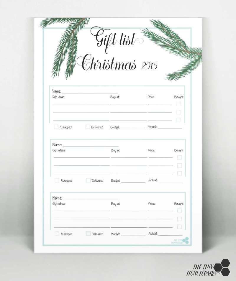 Free Printable Christmas Gift List