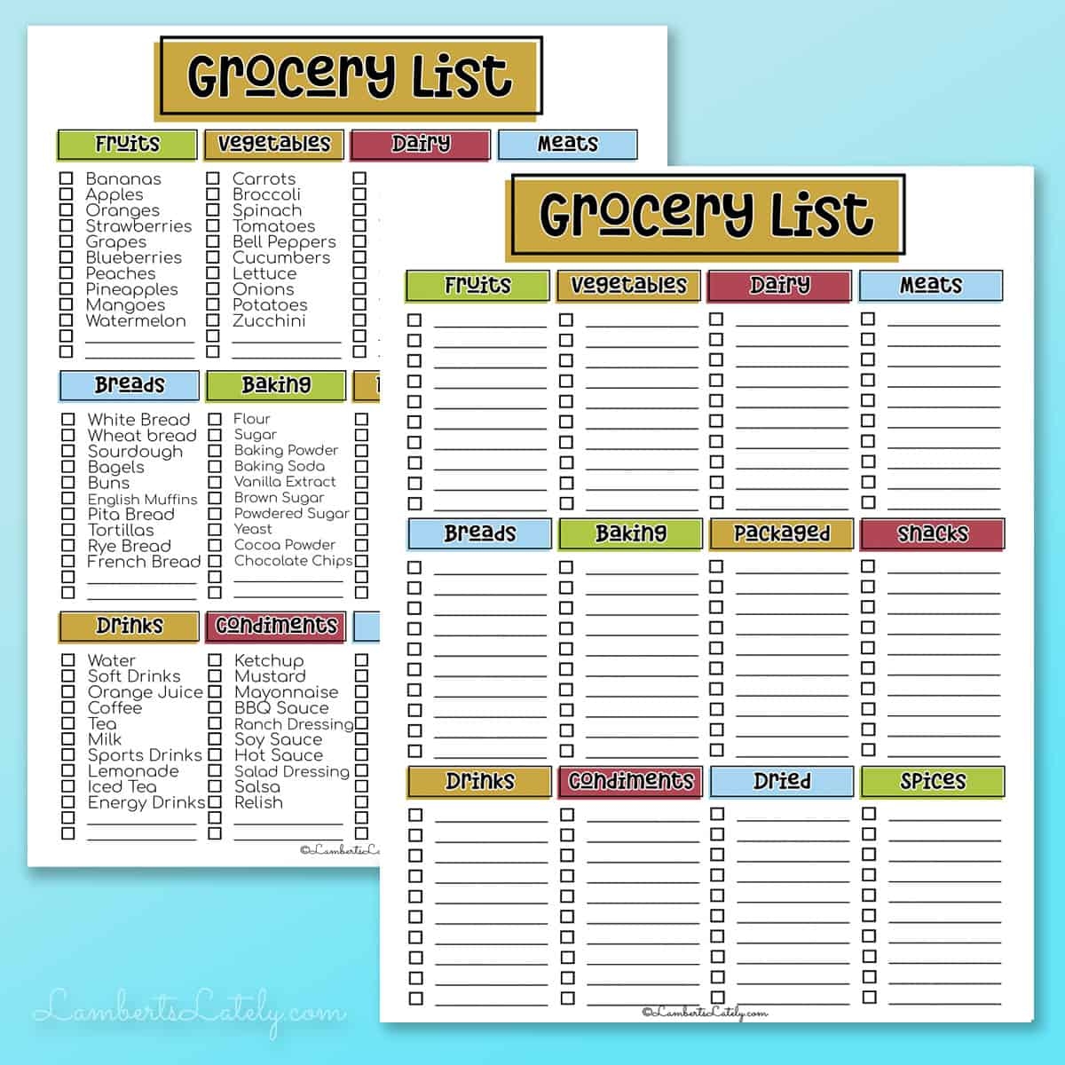 Grocery List Template Free Printables Lamberts Lately