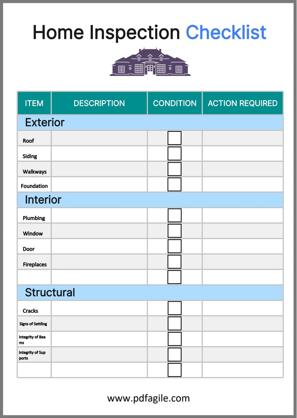 Home Inspection Checklist Template PDF Agile Home Inspection Checklist Template PDF Agile