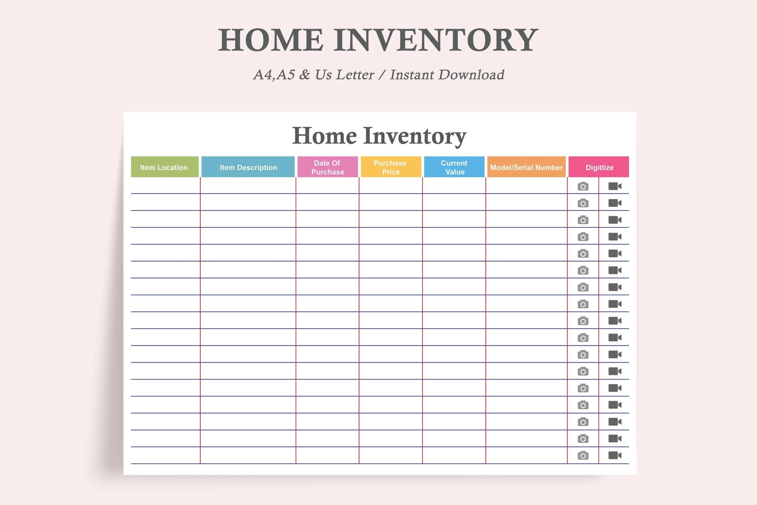 House Inventory List home Inventory Sheet home Inventory List home Inventory Template Etsy Australia House Inventory List home Inventory Sheet home Inventory List home Inventory Template Etsy Australia