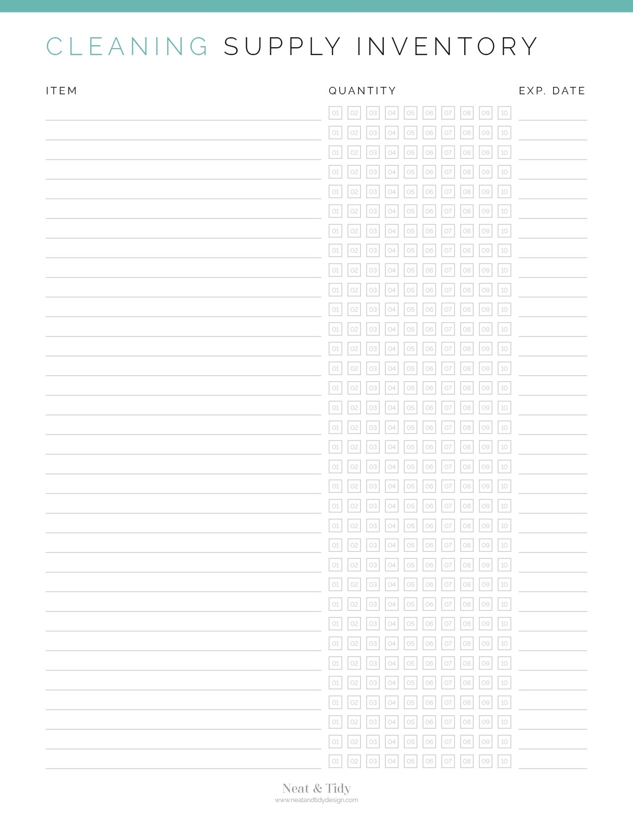 Household Supply Inventory Household Supply Inventory