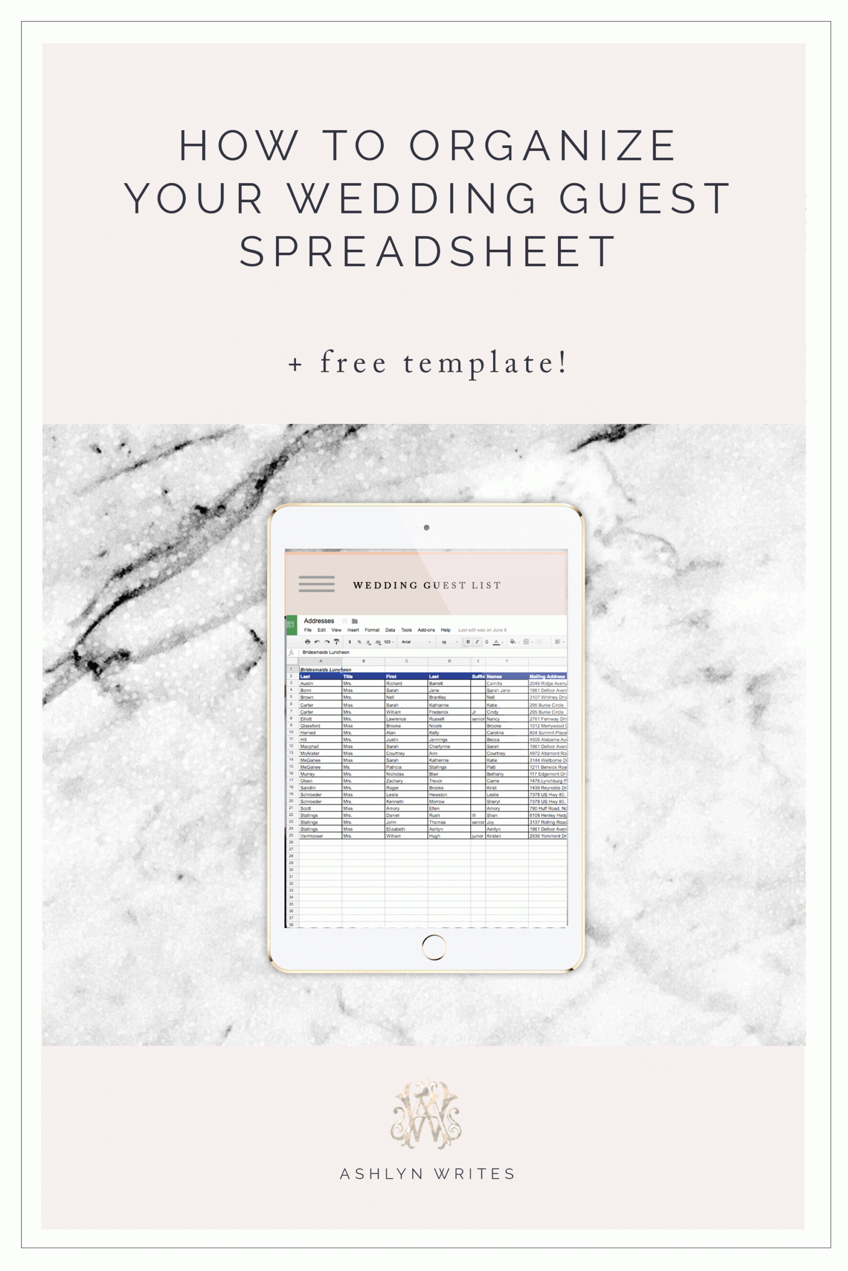 How To Organize A Wedding Guest List Spreadsheet Free Template  How To Organize A Wedding Guest List Spreadsheet Free Template