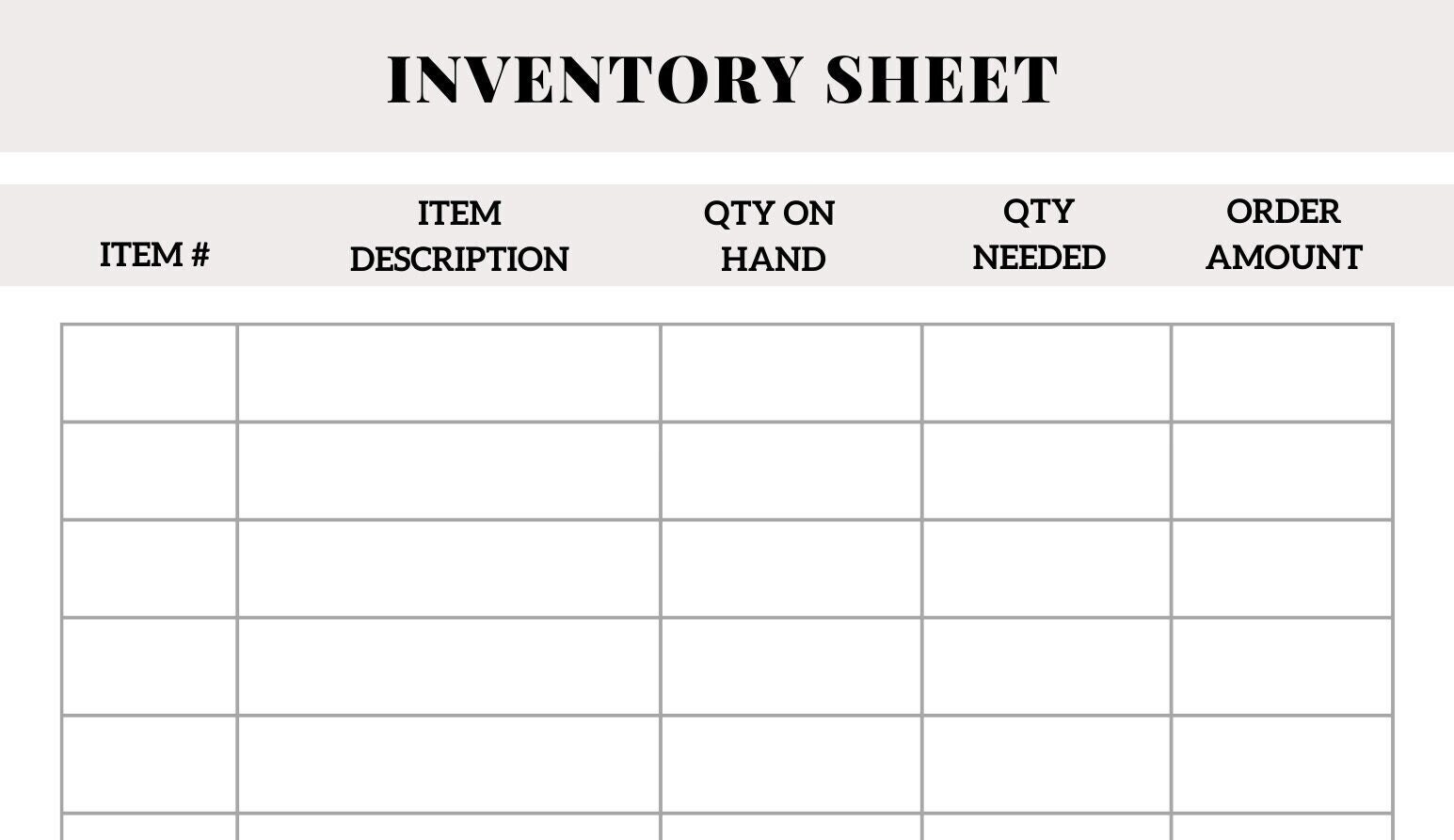 Inventory Management Form Inventory Sheet Small Business Organizer Inventory List Product Inventory Tracker Template PDF Inventory Page Etsy Australia
