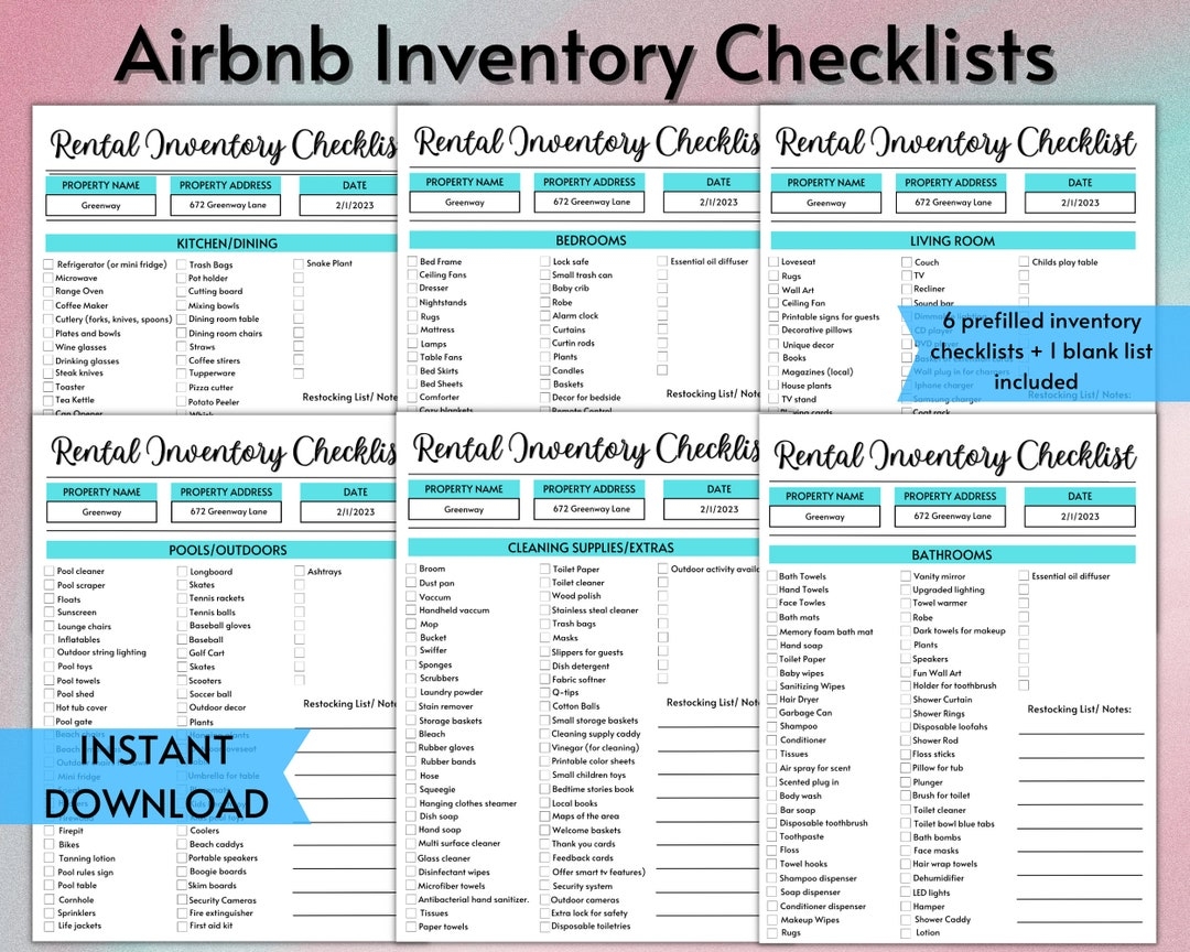 Inventory Sheet Tracker Template For Airbnb Host Bundle Inventory Log Management List For Home Rental Etsy UK