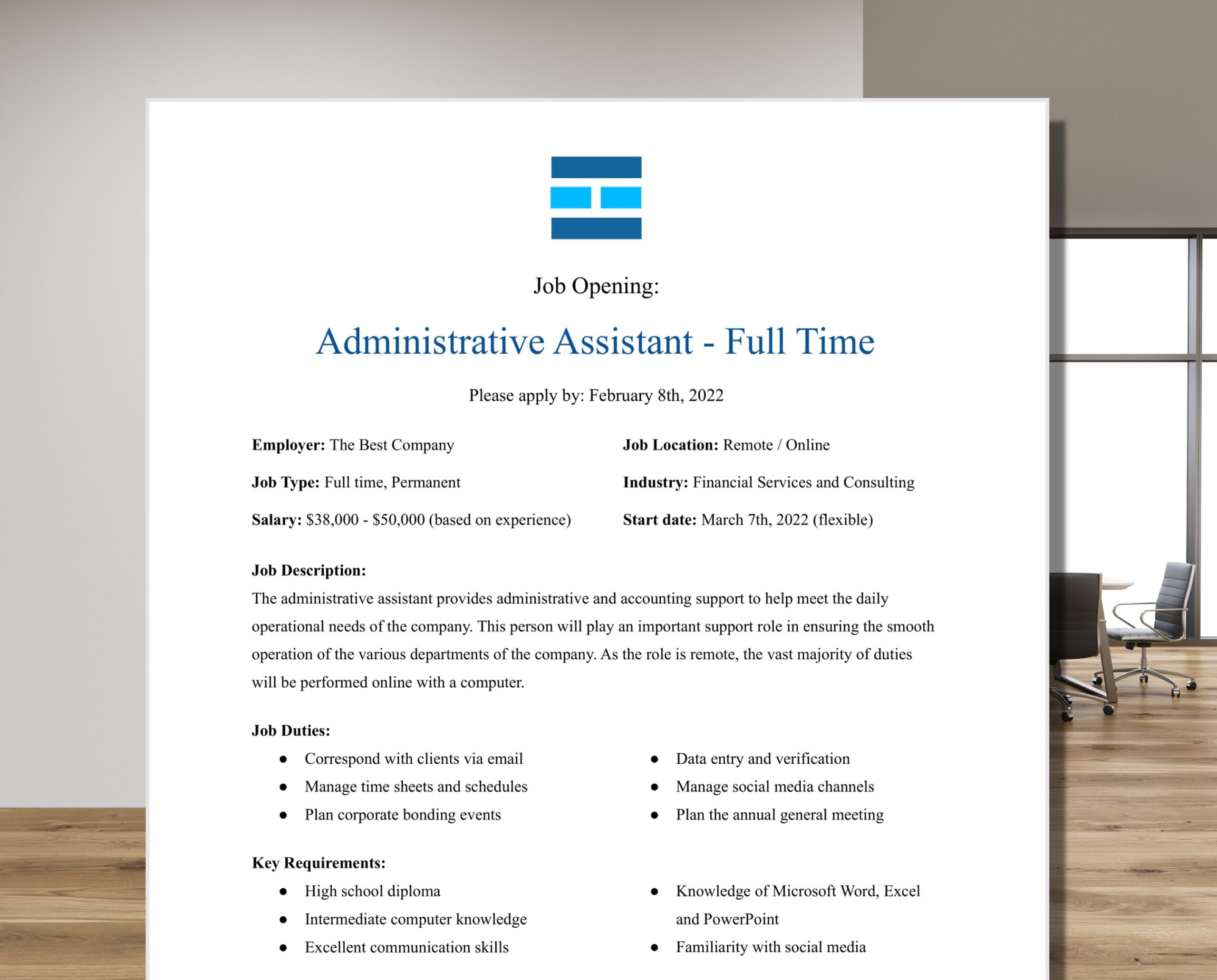 Job Posting Template Etsy UK