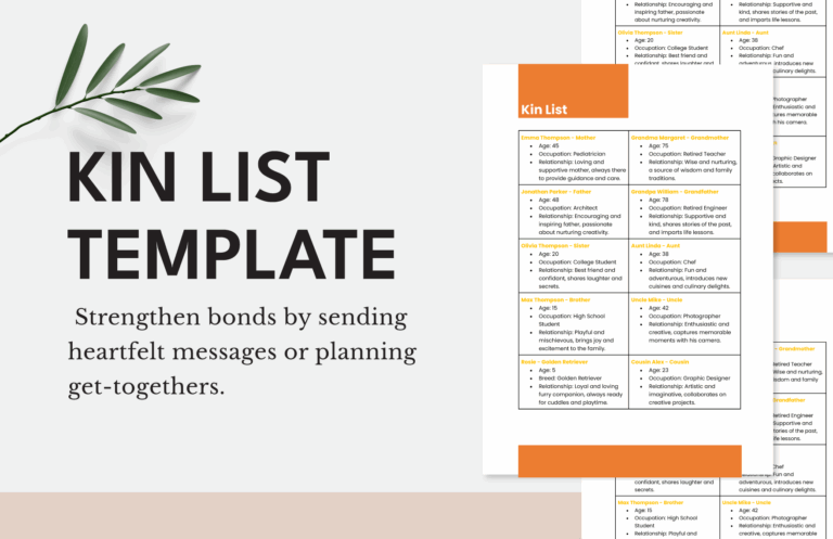 Kin List Template In Word PDF Google Docs Download Template