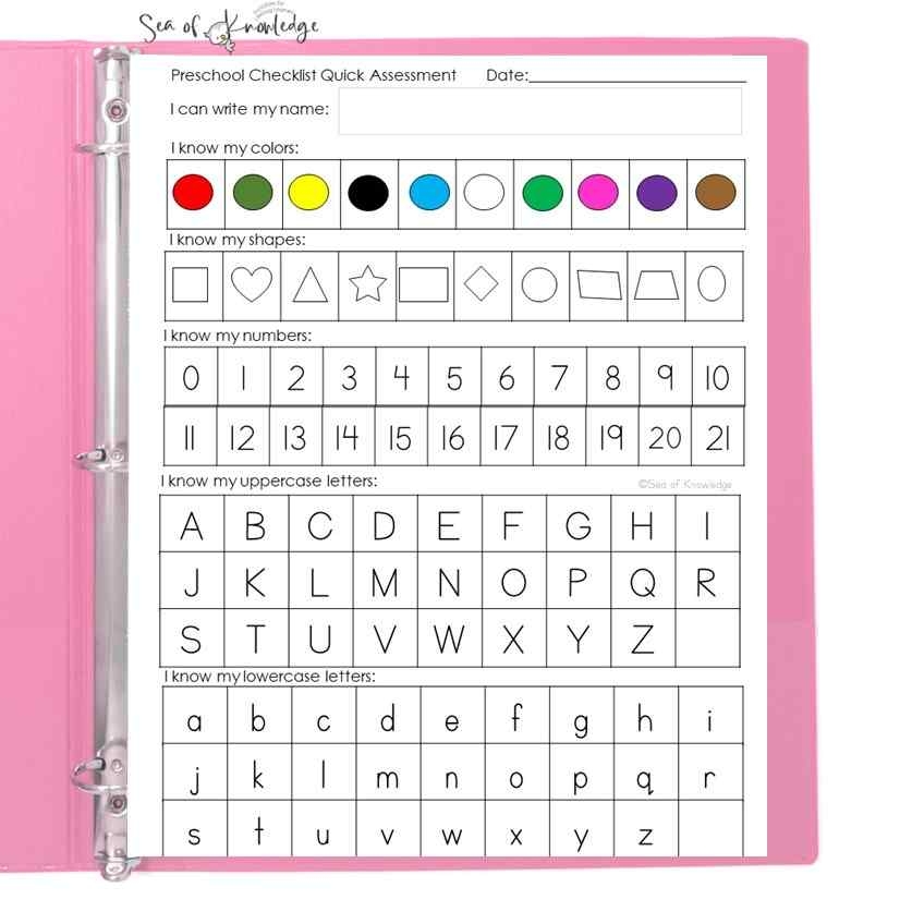 Free Printable Kindergarten Readiness Checklist