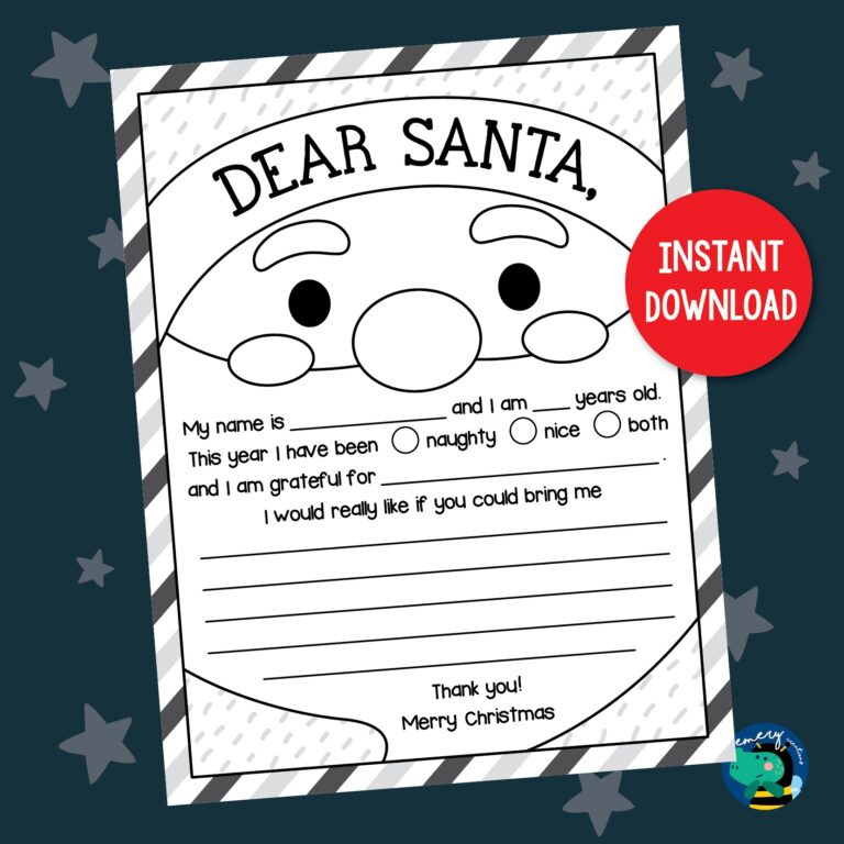 Letter To Santa Christmas Wish List Christmas Letter Printable For Kids