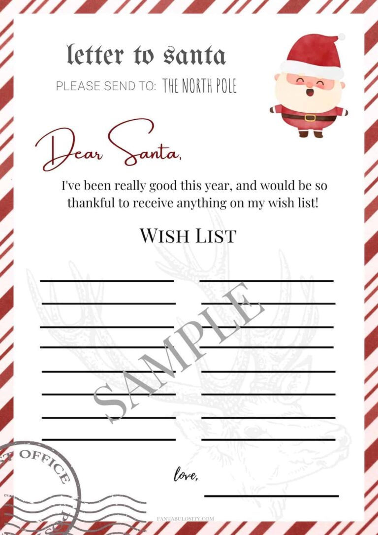Letter To Santa Template Fantabulosity