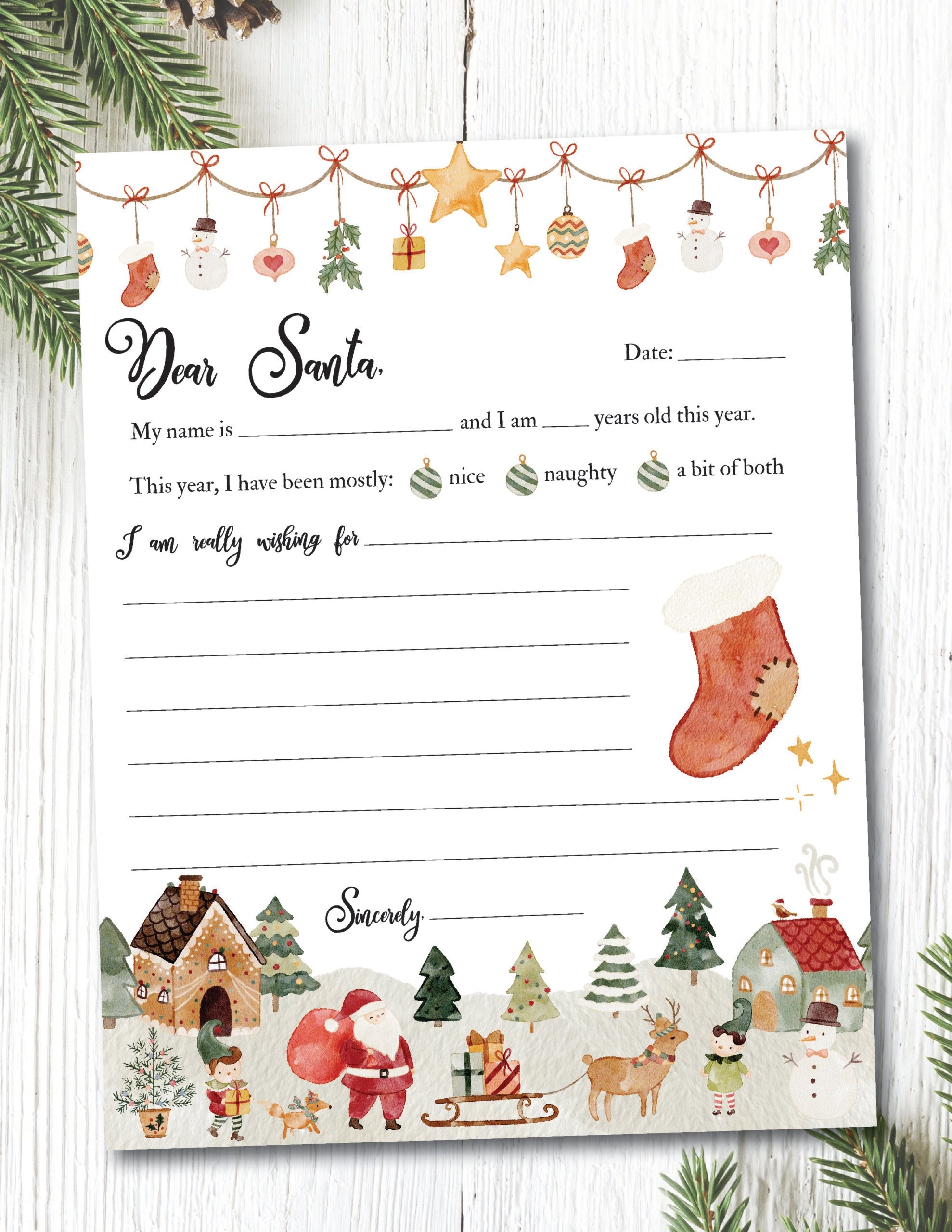 Free Printable Santa List Template Free Printable Santa List Template