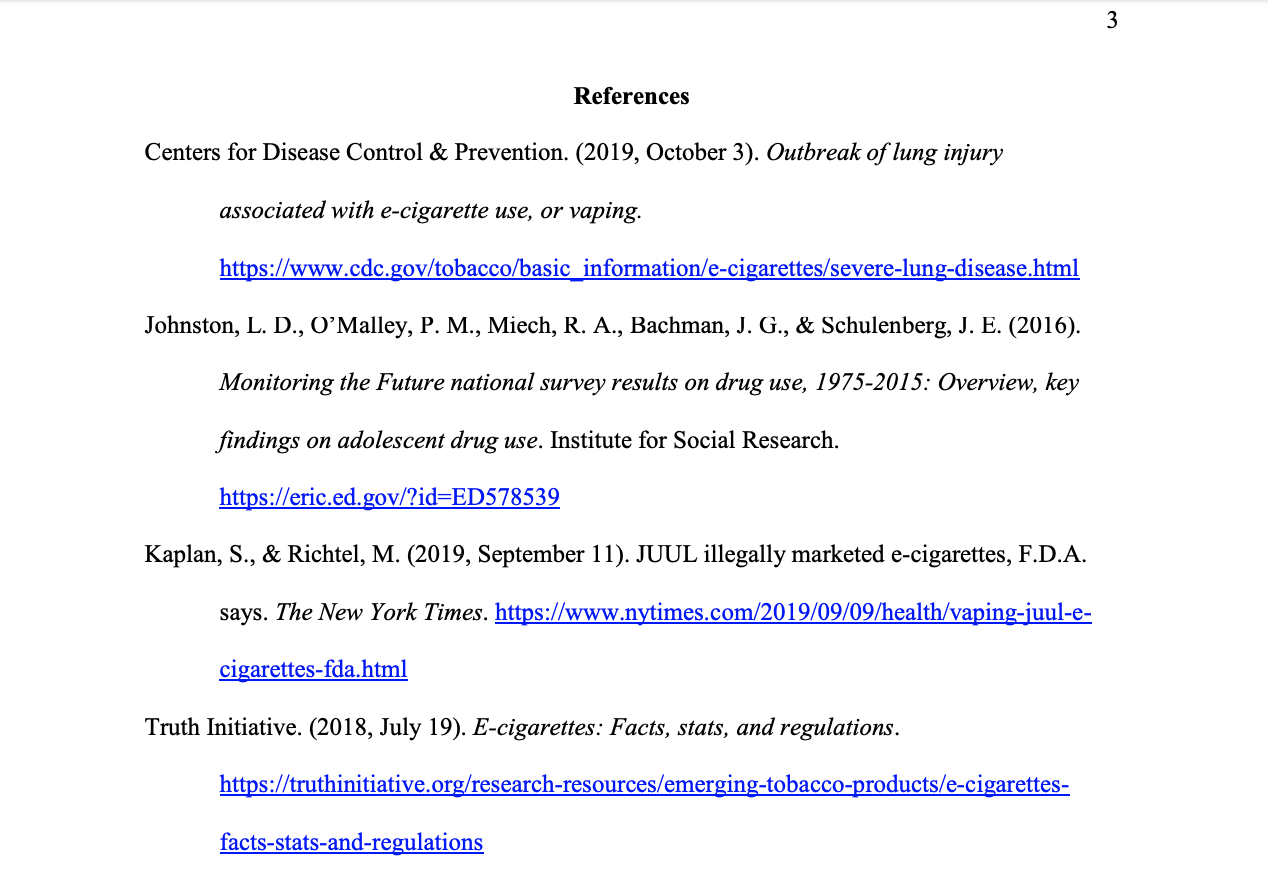Apa Reference List Template