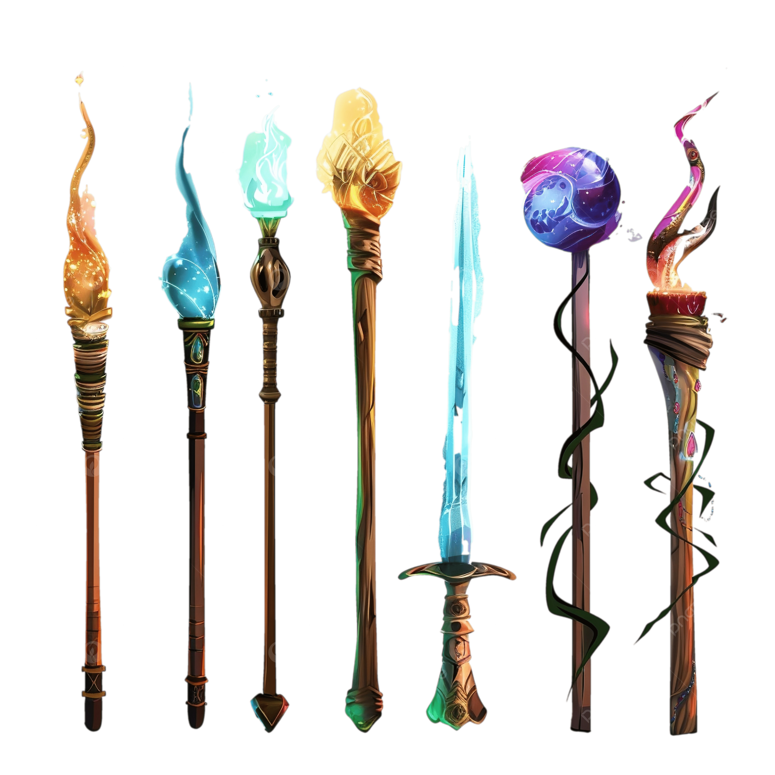Magic Wand Realistic Set Dream Marvel Sorcerer PNG Transparent 
