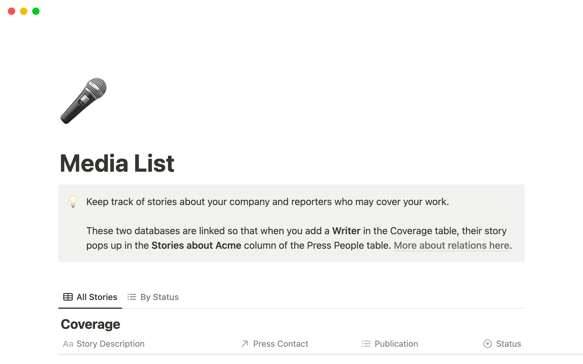 Media List 2025 Template Notion Marketplace
