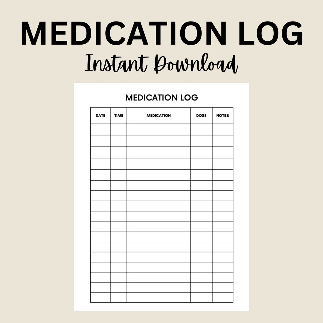 Printable Medication List Template Free