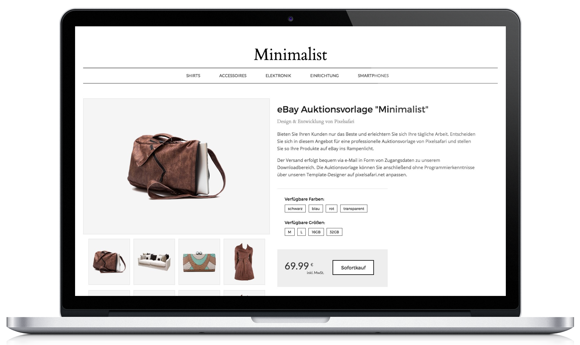 Minimalist EBay Listing Template Pixelsafari E Commerce Solutions