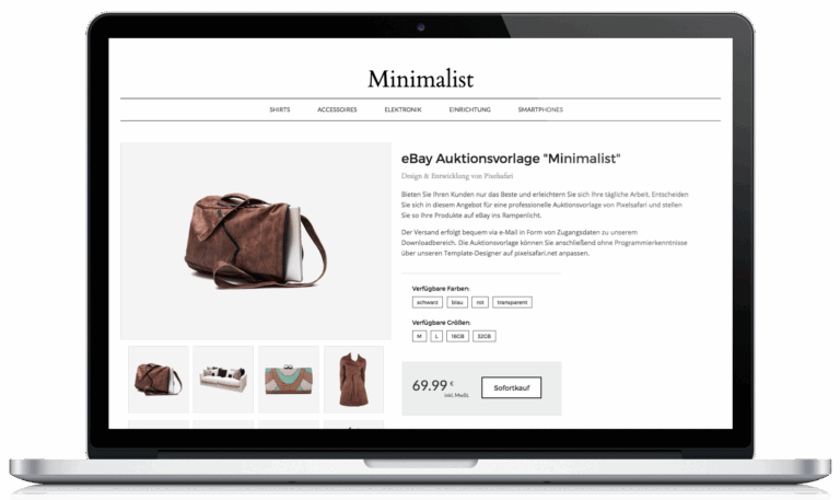 Minimalist EBay Listing Template Pixelsafari E Commerce Solutions