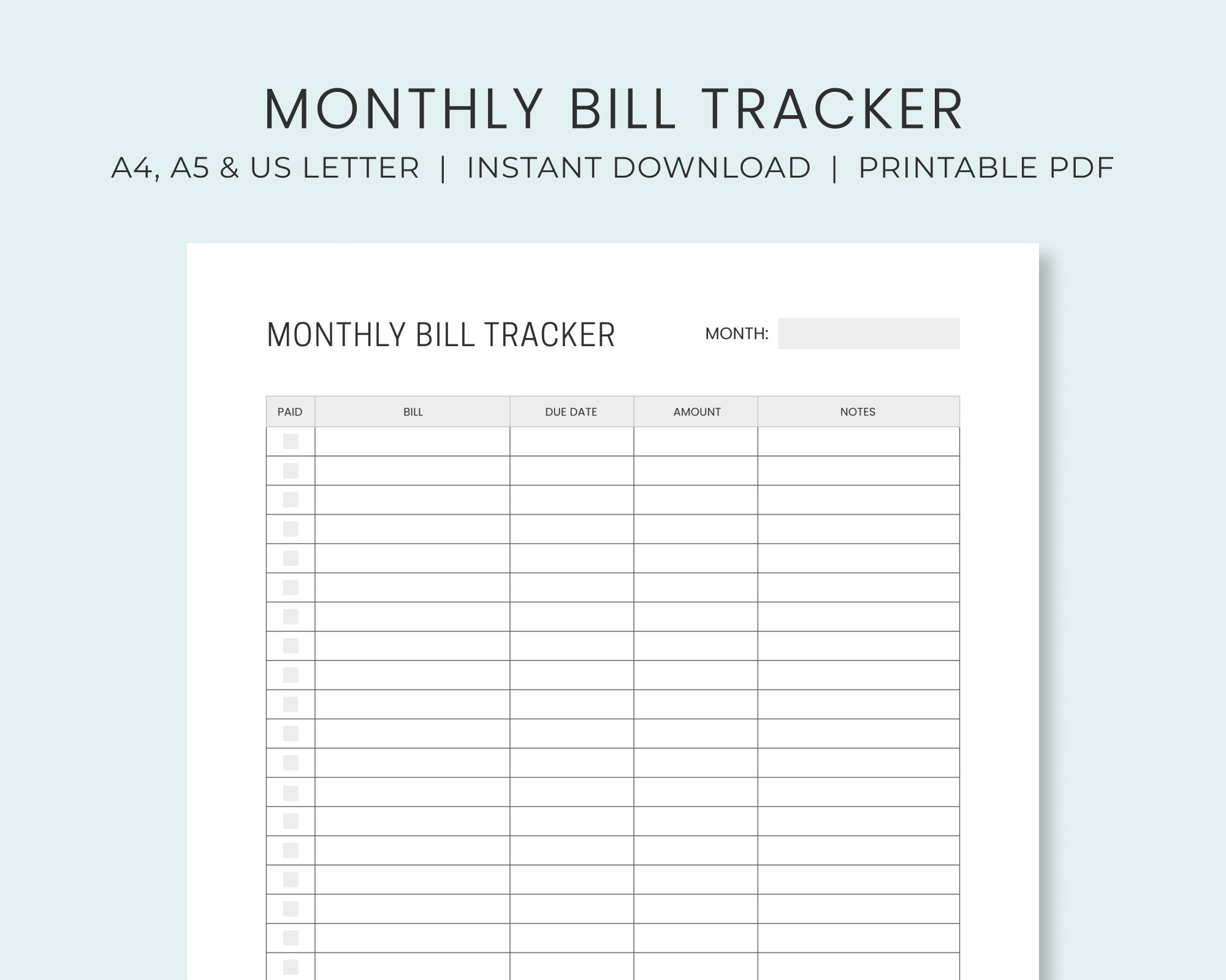 Bill Pay Checklist Free Printable