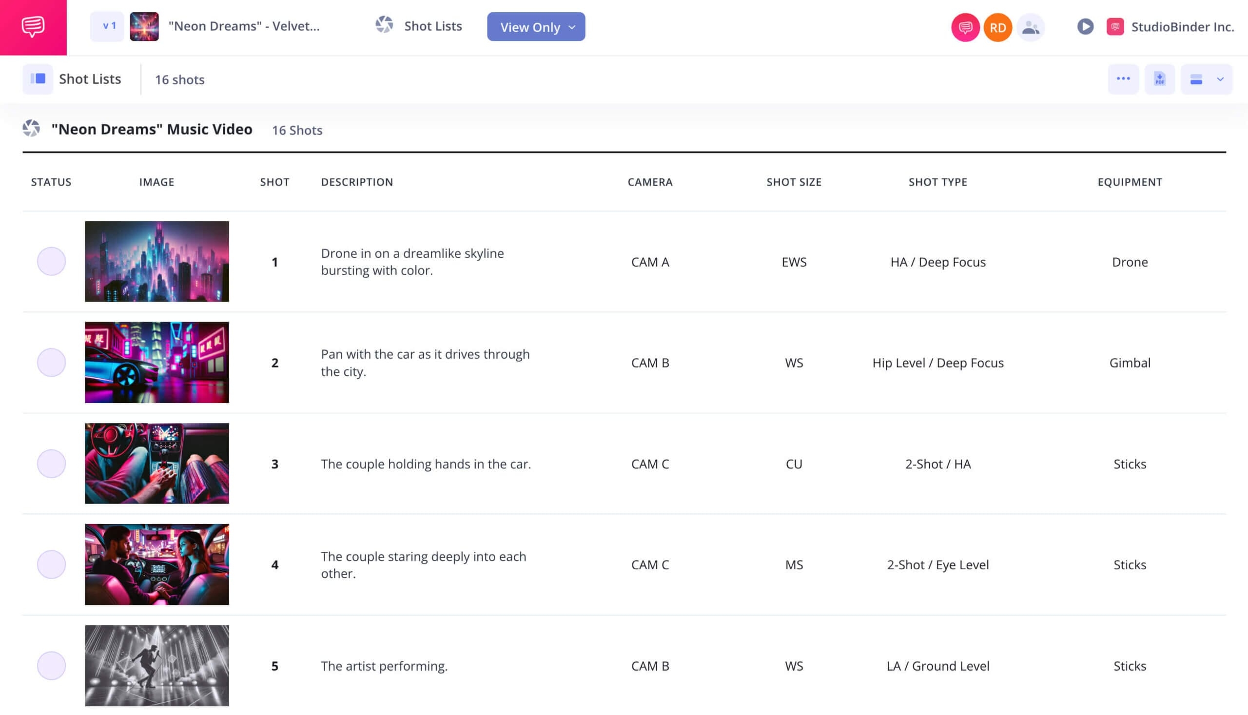Music Video Shot List Template U0026 Guide StudioBinder