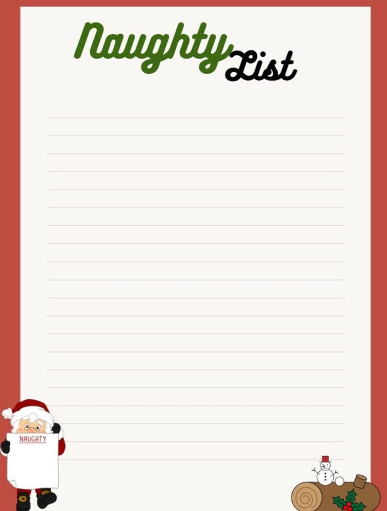 Naughty List Blank Printable List Template Legal Letter Christmas Instant Download For Holiday Planner And Notes Etsy UK