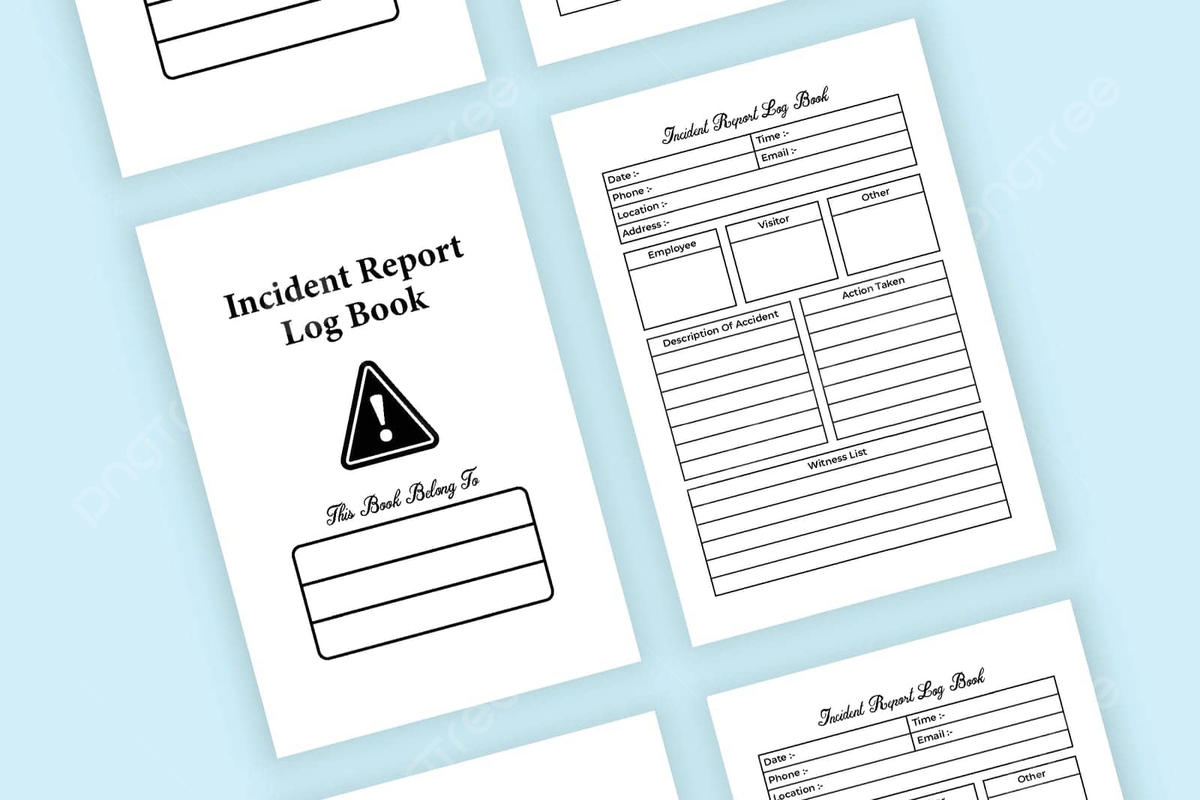 Official Incident Report Log Book Template With Witness List Vector Design Scrapbook Incident Info Log Book PNG And Vector With Transparent Background For Free Download