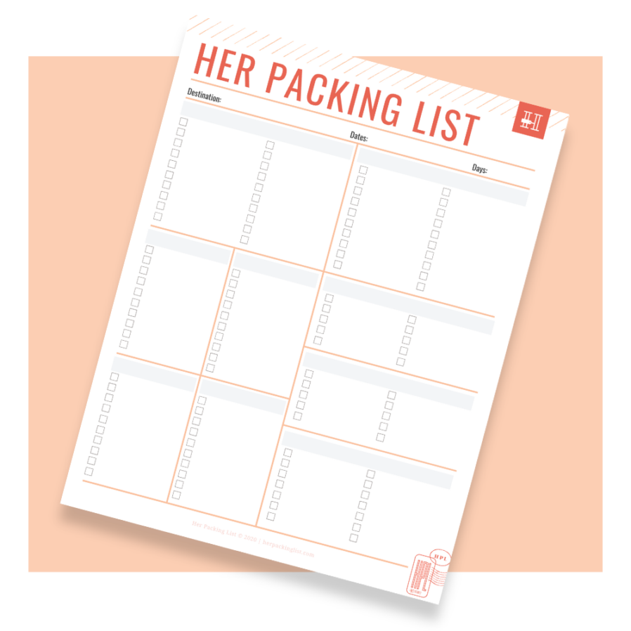 Packing Checklist Template Her Packing List