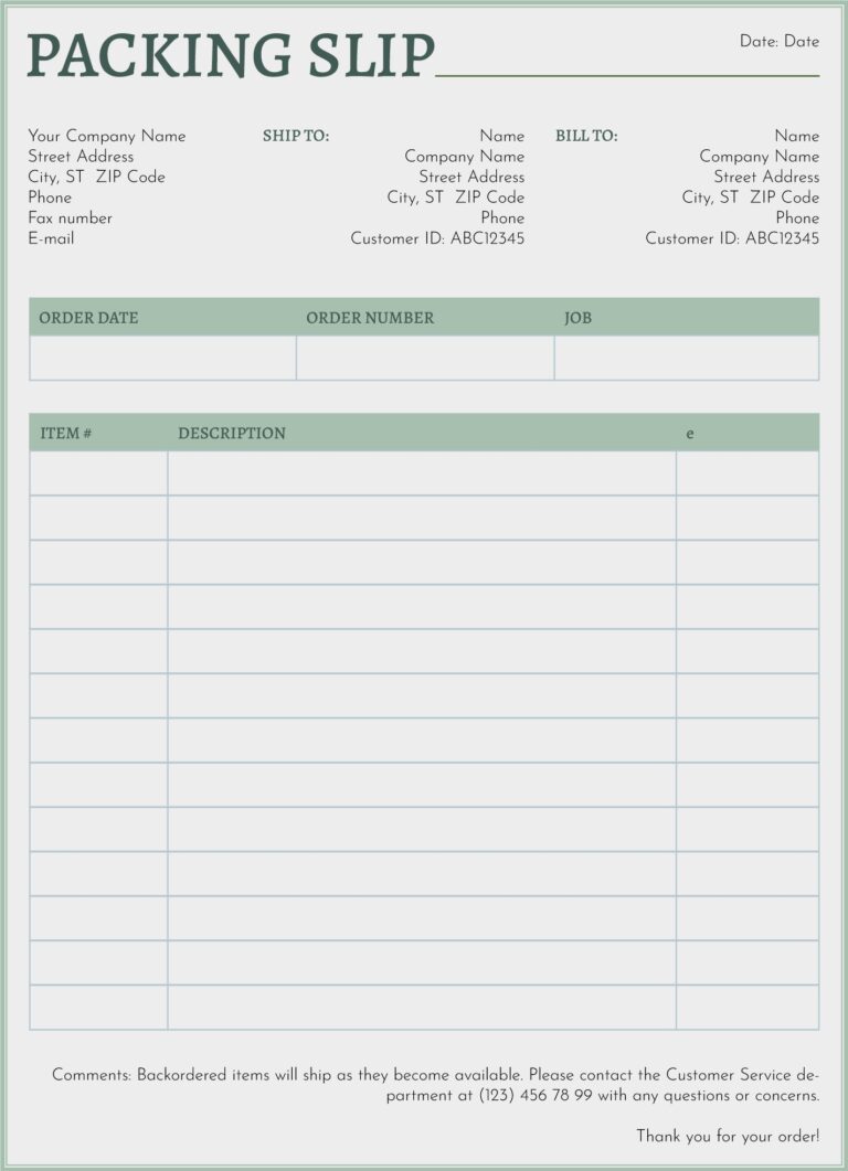 Packing List Shipping Free Google Docs Template Gdoc io