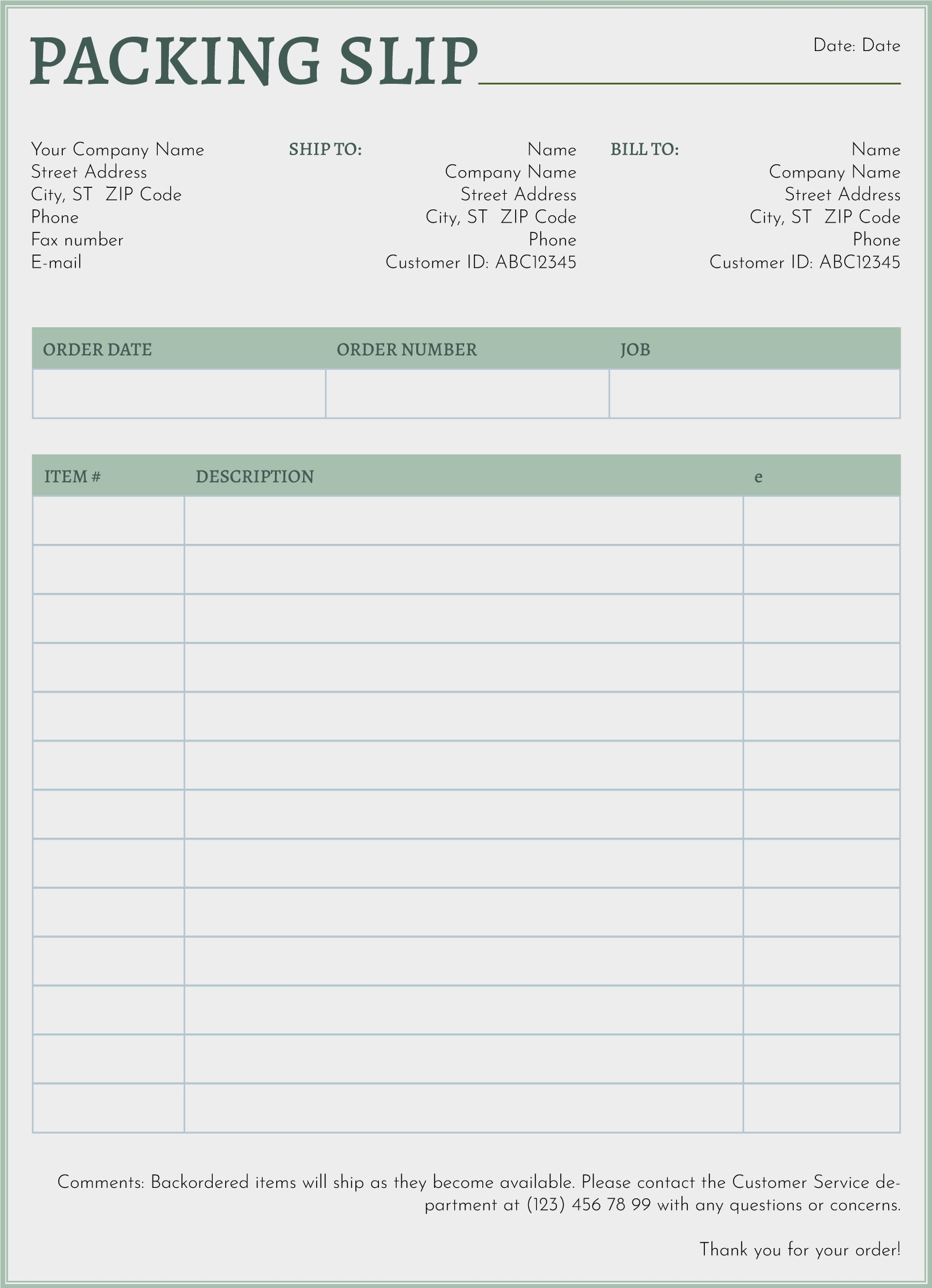 Packing List Shipping Free Google Docs Template Gdoc io