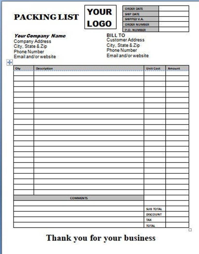 Packing List Template Printable Packing List Order Form Word Packing List Template Word Template Printable Gray Etsy