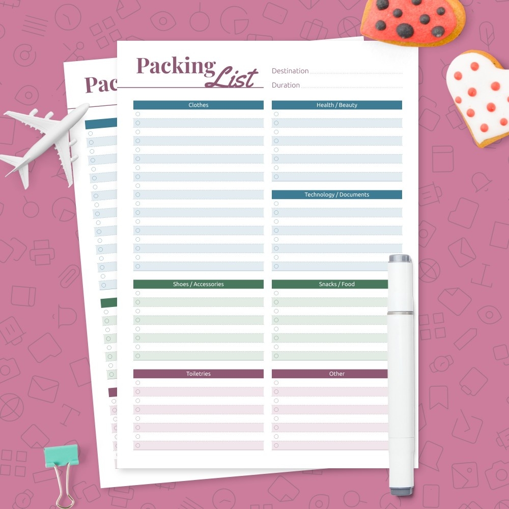 Printable Packing List Template