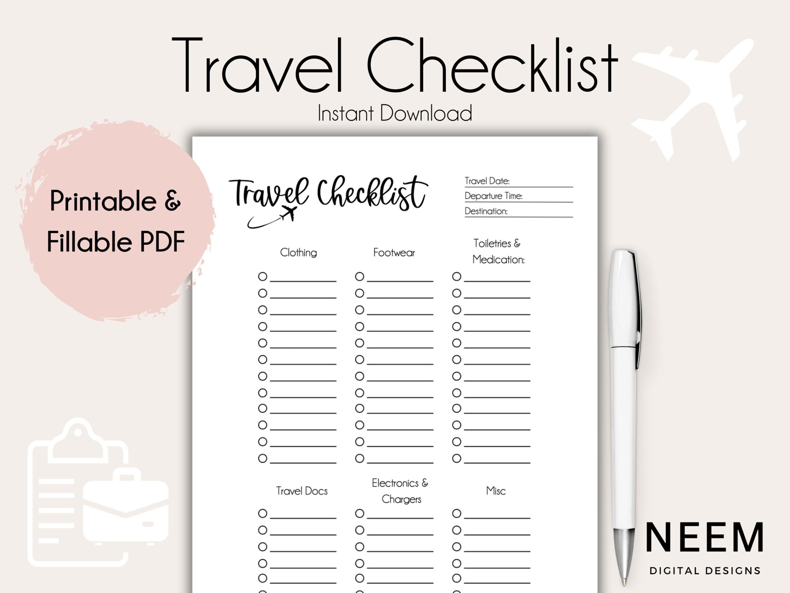 Packing List Reminder Template