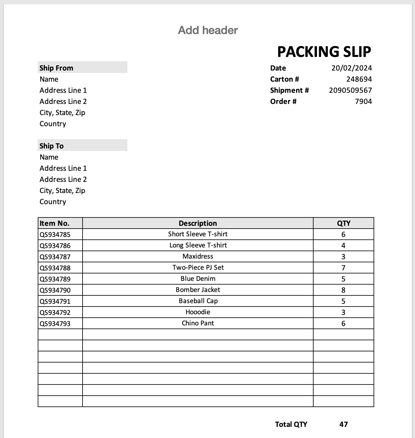 Packing Slip How It Is Used In Retail Free Excel Template 