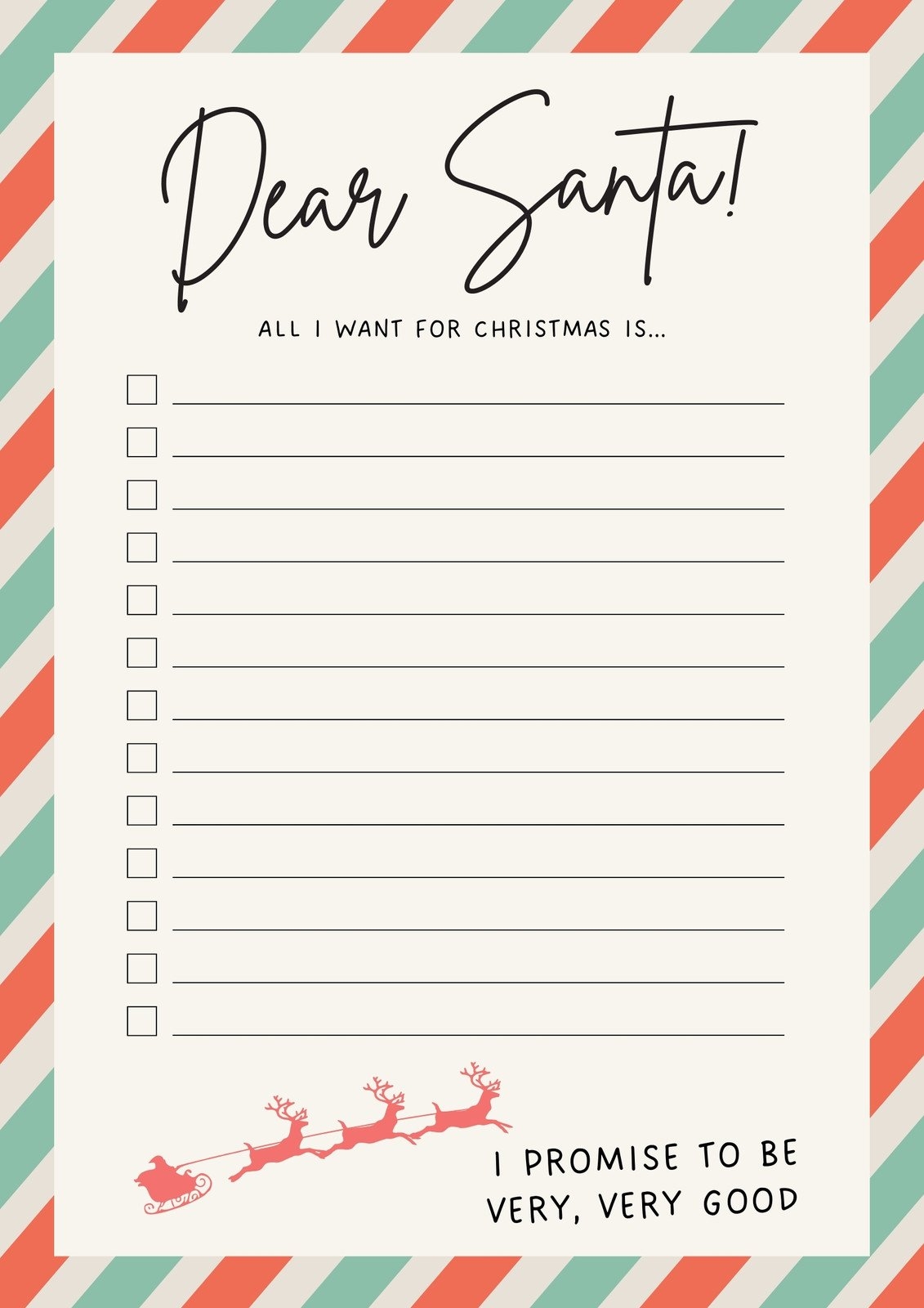 Aesthetic Christmas List Template